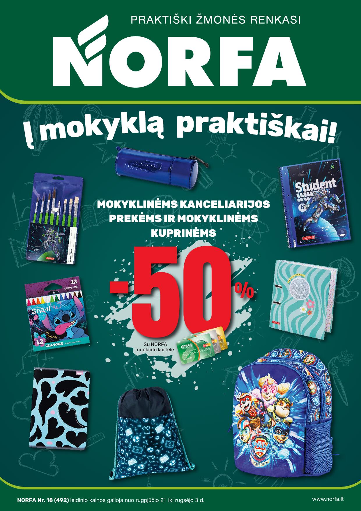 Naujausias NORFA kaininis katalogas 2025.08.21 - 2025.09.03