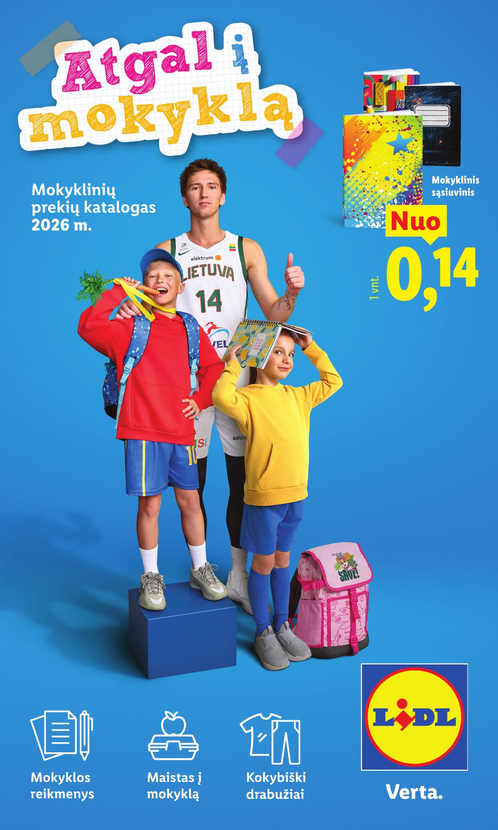 LIDL mokyklinių prekių katalogas "Atgal į mokyklą"