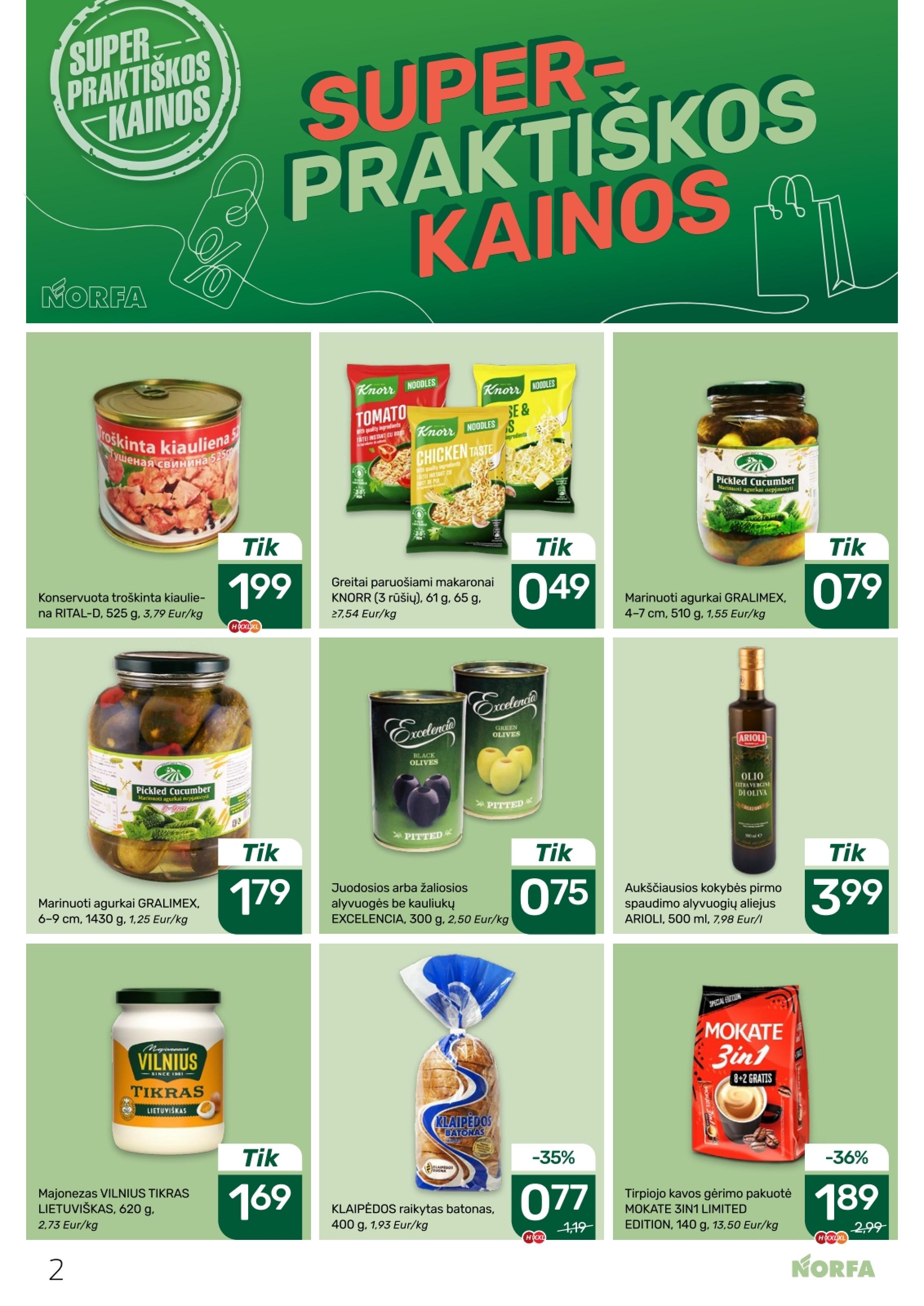Naujausias NORFA kaininis katalogas 2026.08.06 - 2026.08.19