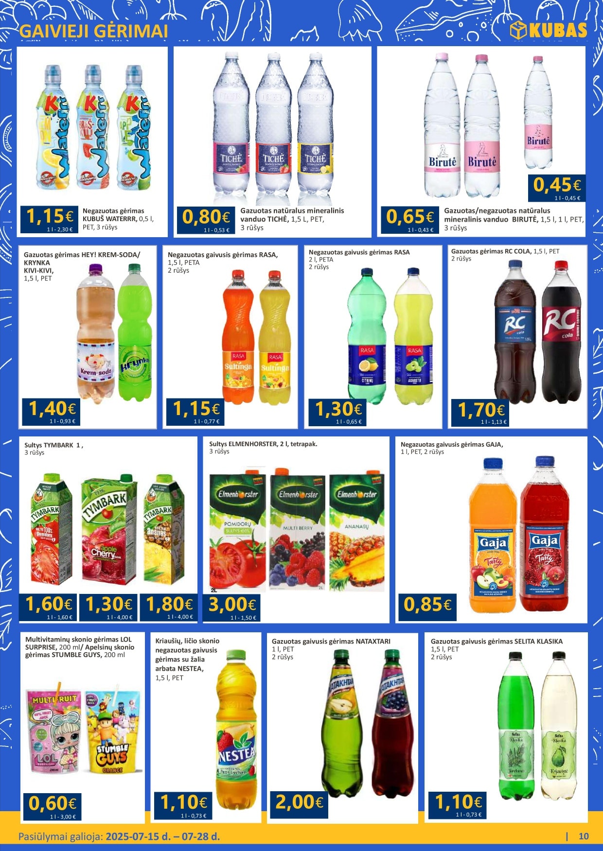 KUBAS akcijų ir nuolaidų leidinys 2025.07.15 - 2025.07.28