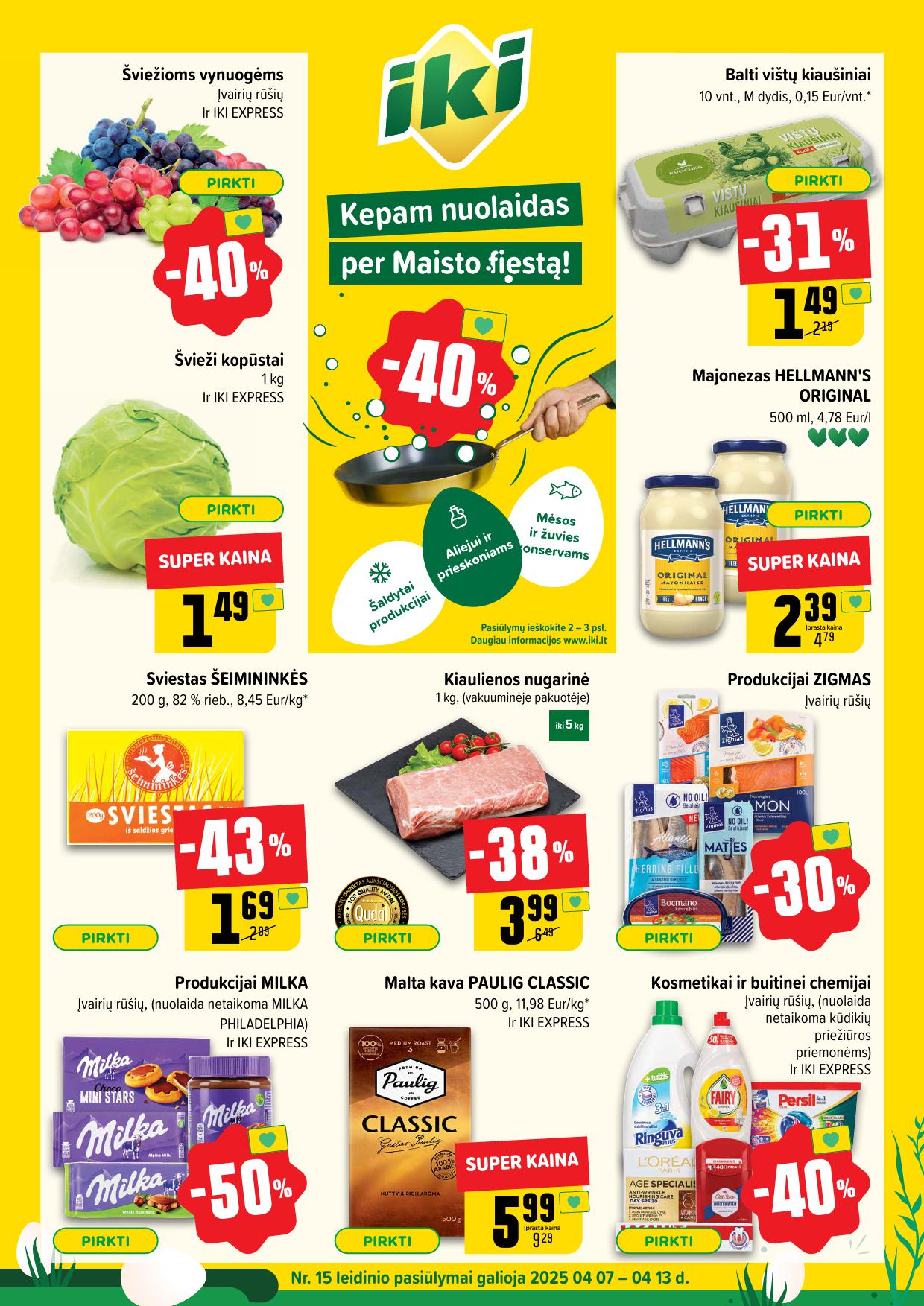 IKI SAVAITĖLĖ akcijų ir nuolaidų leidinys Nr.15 2025.04.07 - 2025.04.13