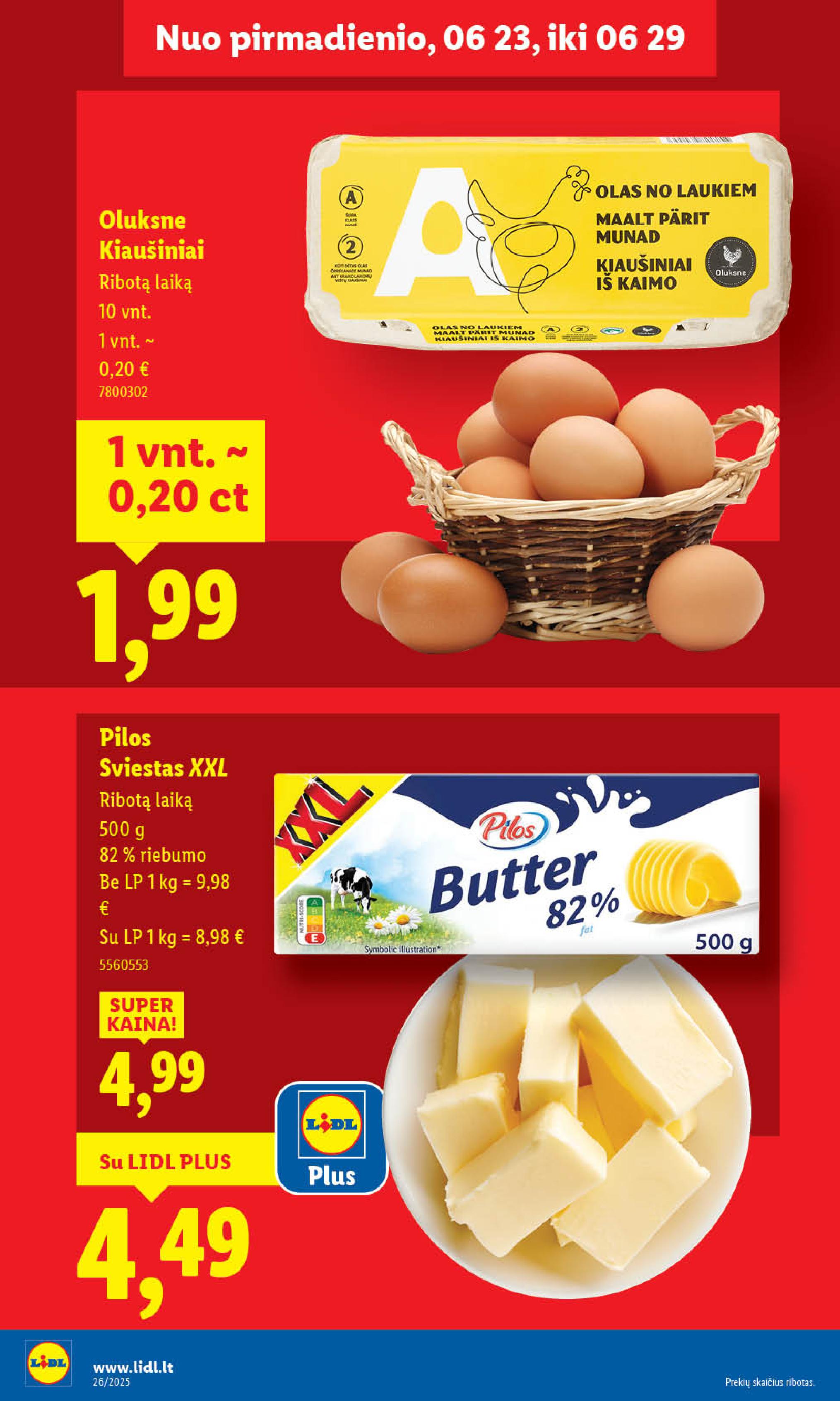 LIDL maisto prekių leidinukas nuo ketvirtadienio 2025.06.26. iki 2025.06.29