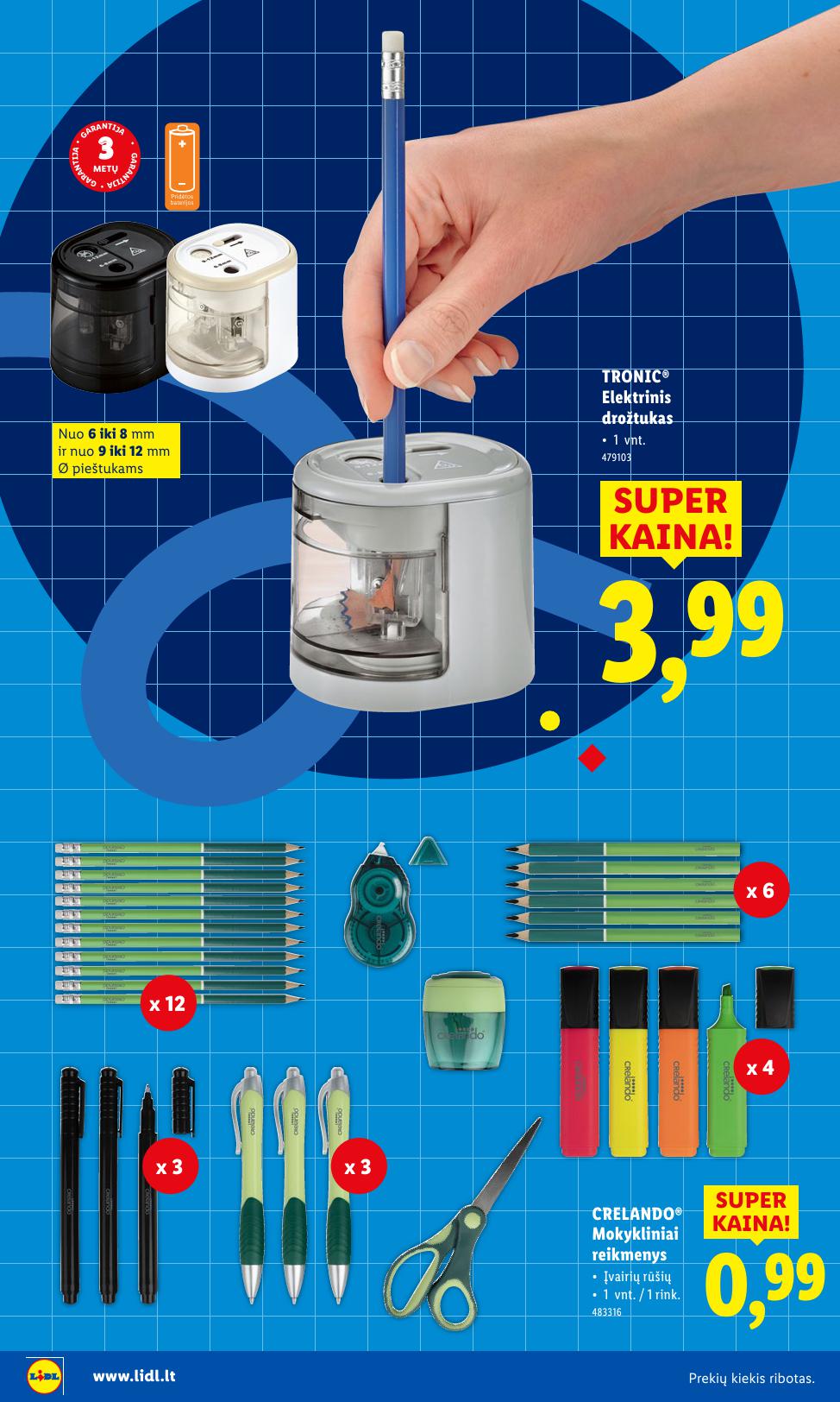 LIDL mokyklos prekių katalogas "Į žinių pasaulį" galioja nuo 2025.07.21