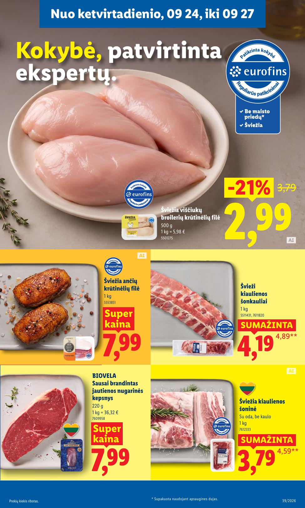 LIDL akcijų ir nuolaidų leidinys 2026.09.21 - 2026.09.27