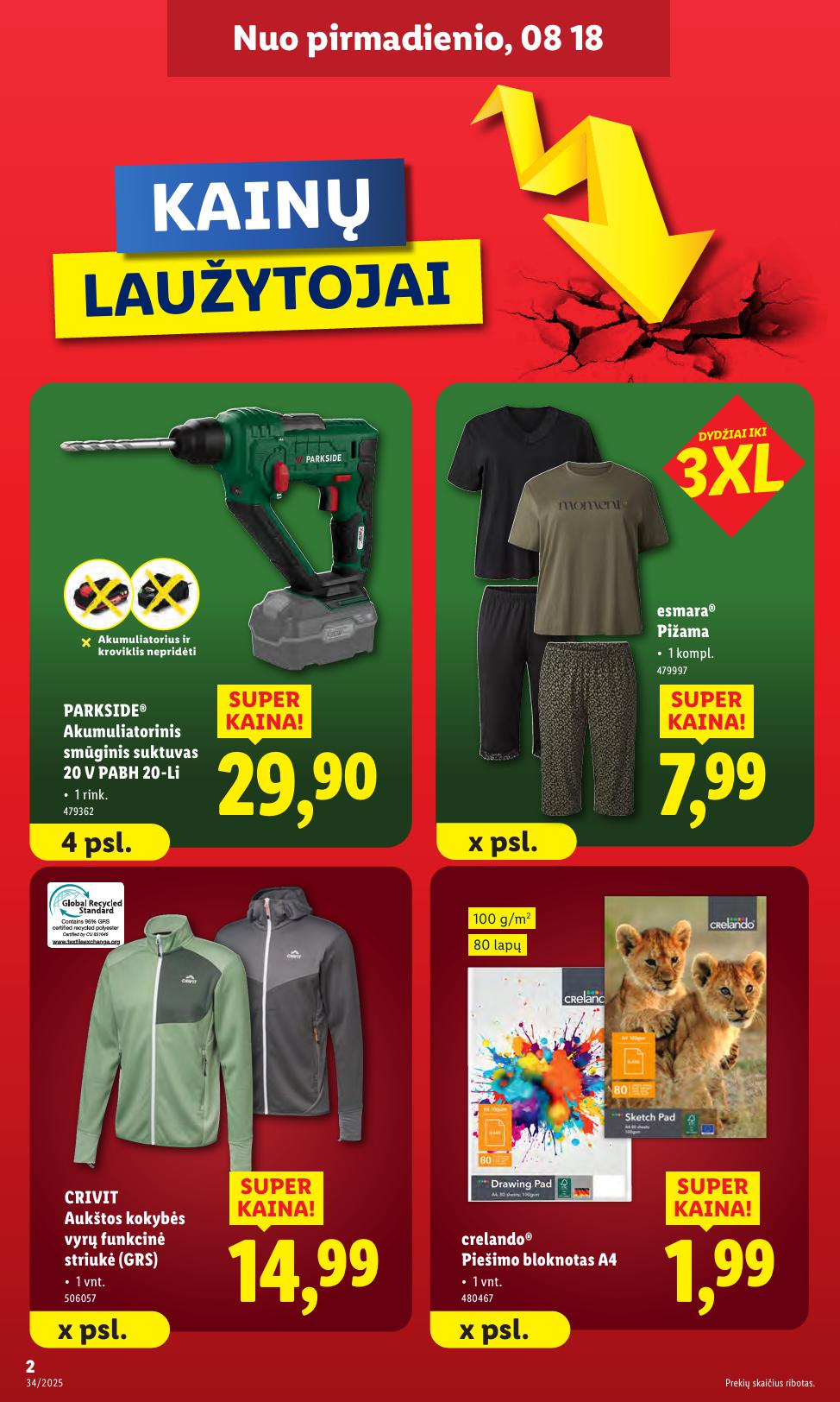 LIDL ne maisto prekių leidinys 2025.08.18 - 2025.08.24