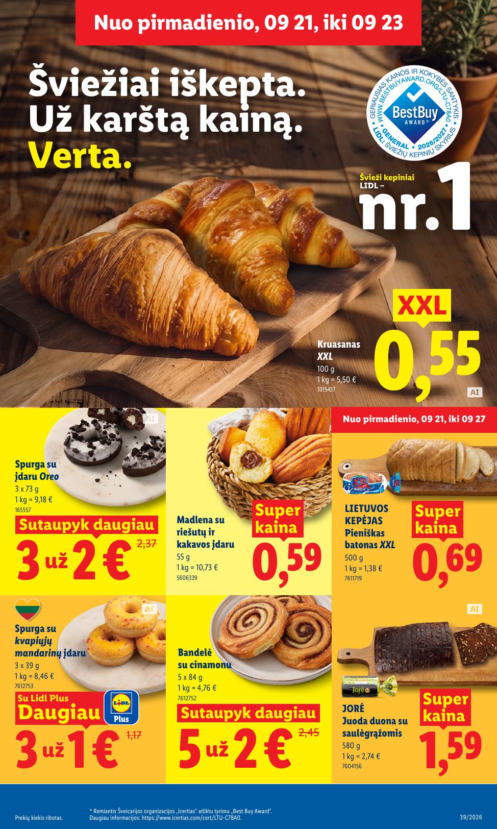 Naujausias LIDL kaininis katalogas 2026.09.21 - 2026.09.27