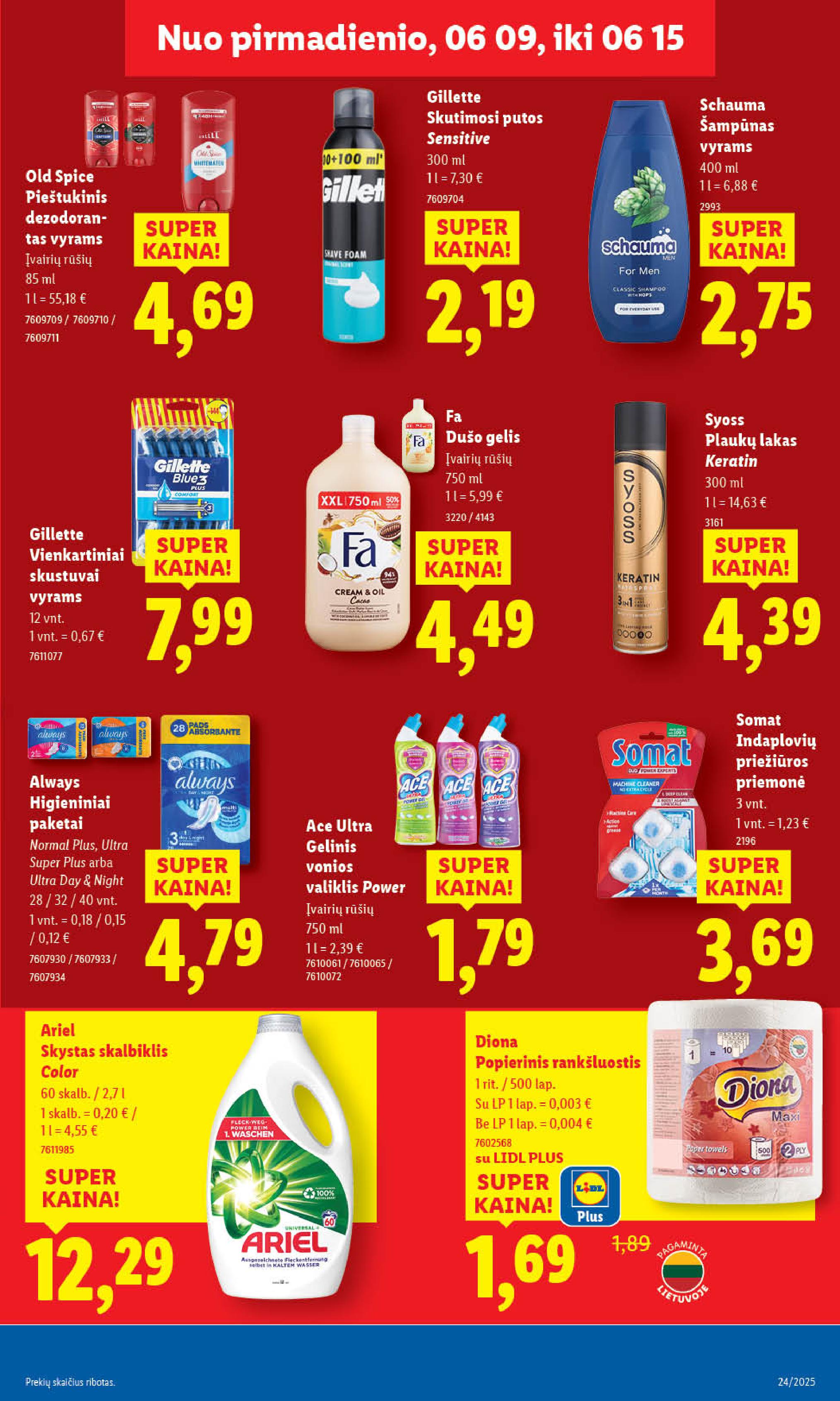 LIDL maisto prekių leidinukas nuo ketvirtadienio 2025.06.12 iki 2025.06.15