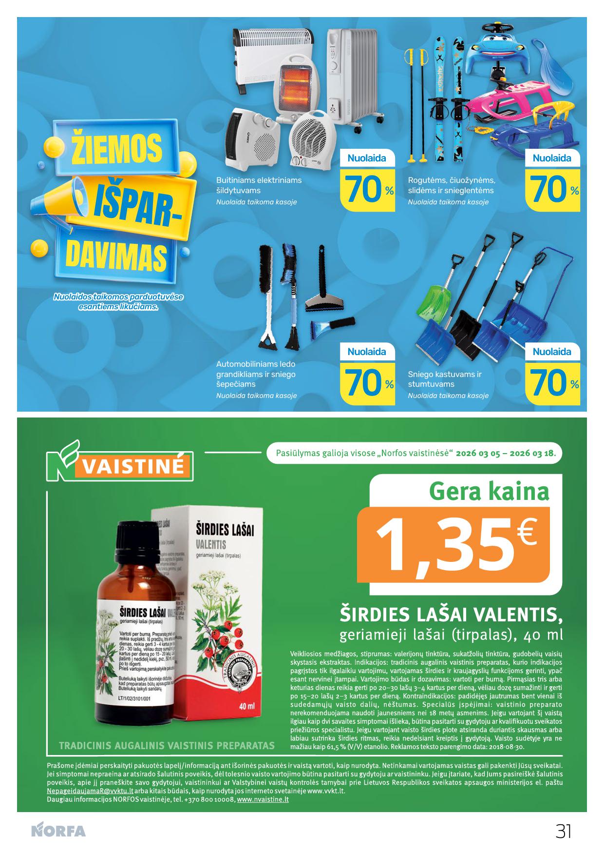 Naujausias NORFA kaininis katalogas 2026.03.05 - 2026.03.18