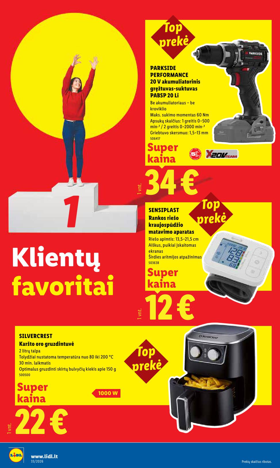 LIDL ne  maisto prekių leidinys 2026.08.10 - 2026.08.16