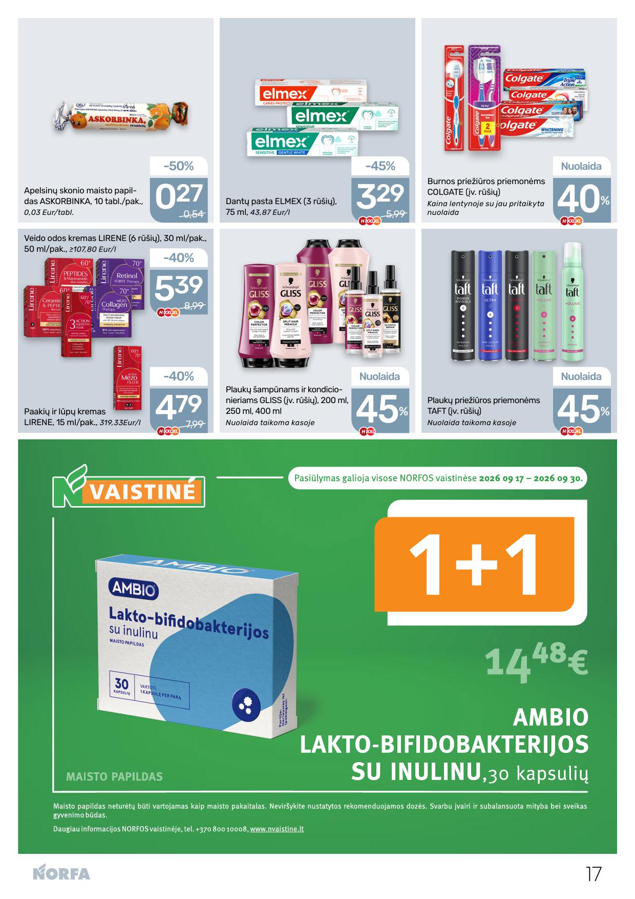 NORFA akcijų ir nuolaidų leidinys Nr.19 2026.09.17 - 2026.09.30