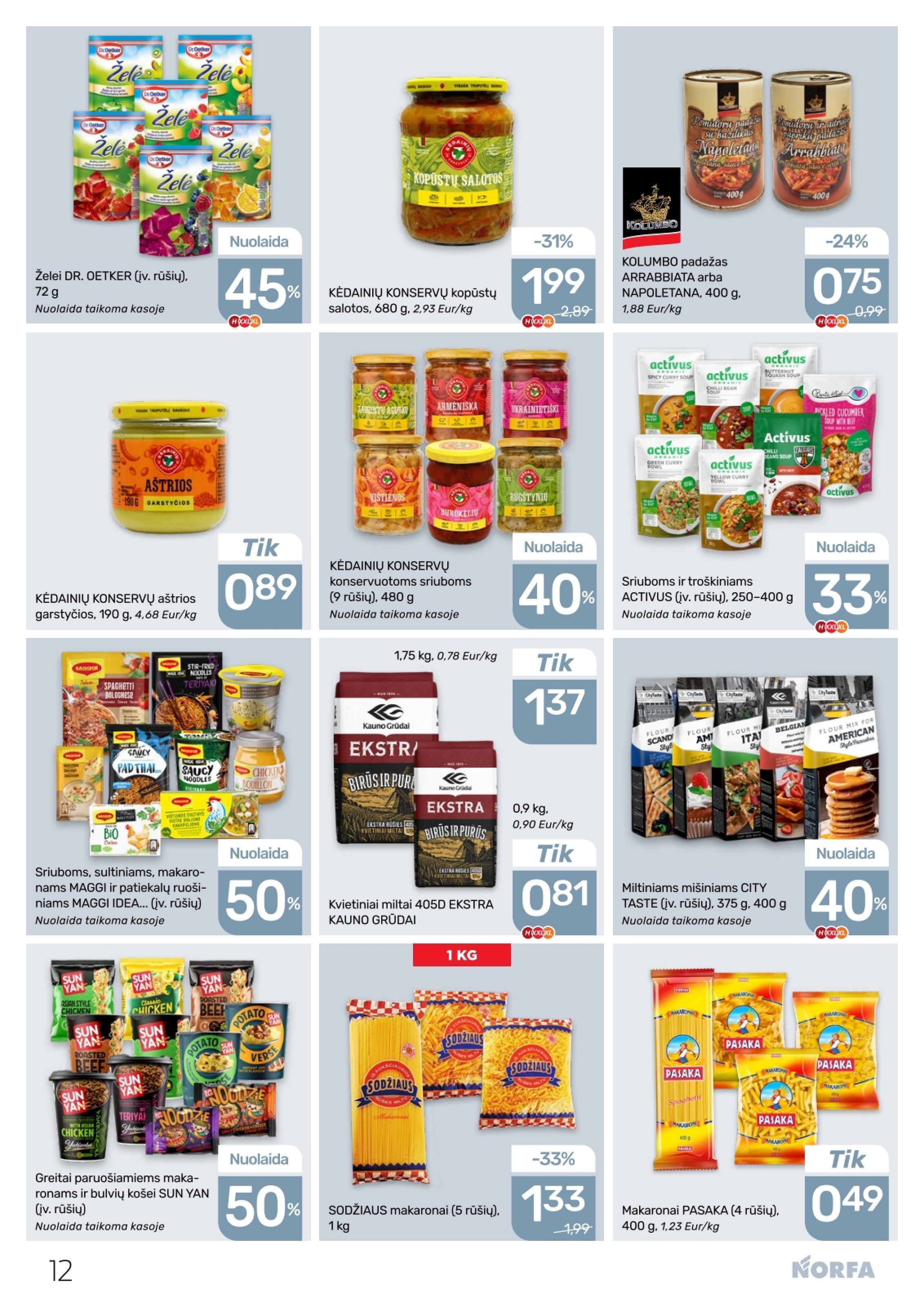 Naujausias NORFA kaininis katalogas 2026.03.19 - 2026.04.01
