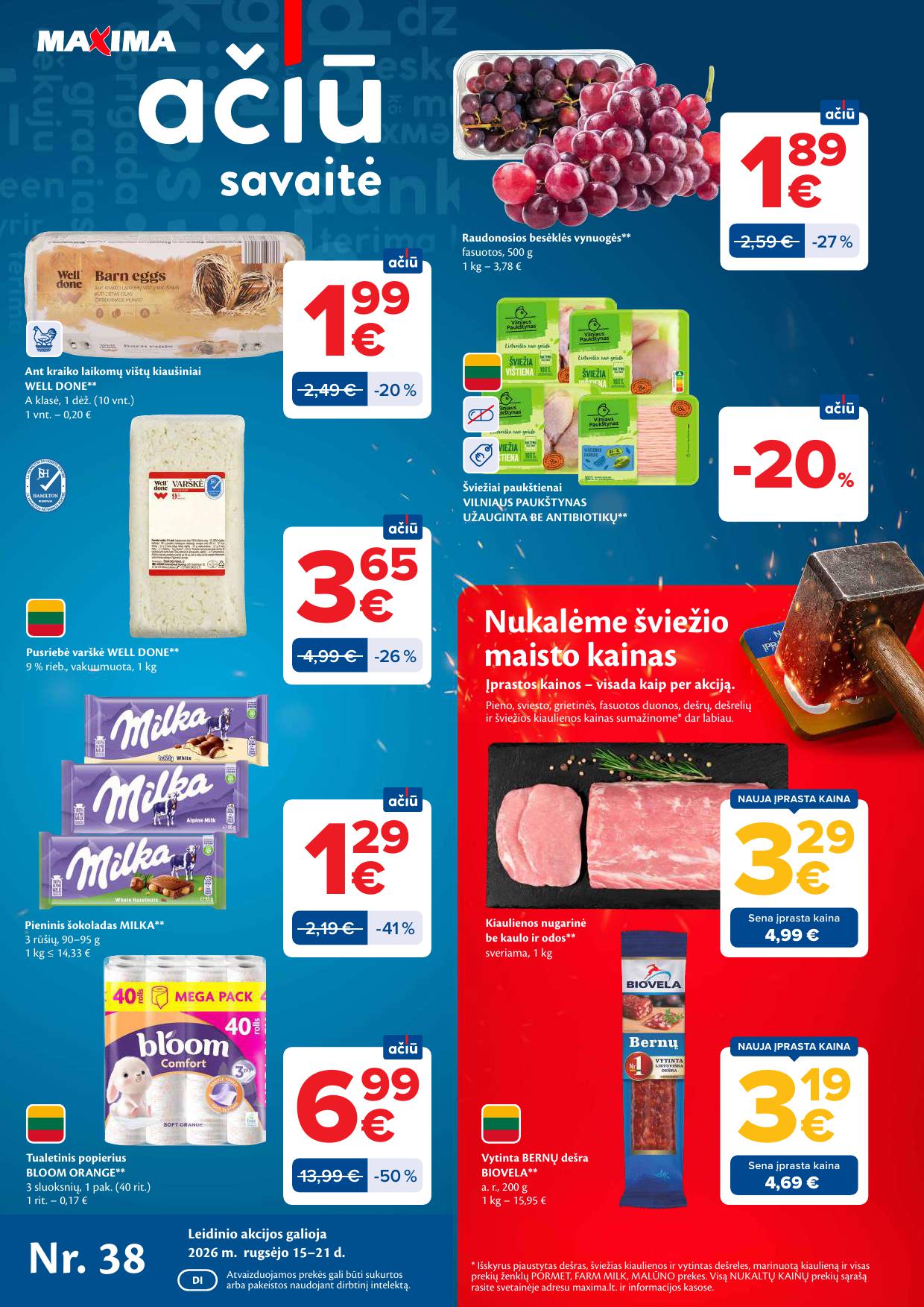 Naujas MAXIMA leidinys Nr.38 nuo 2026.09.15 iki 2026.09.21