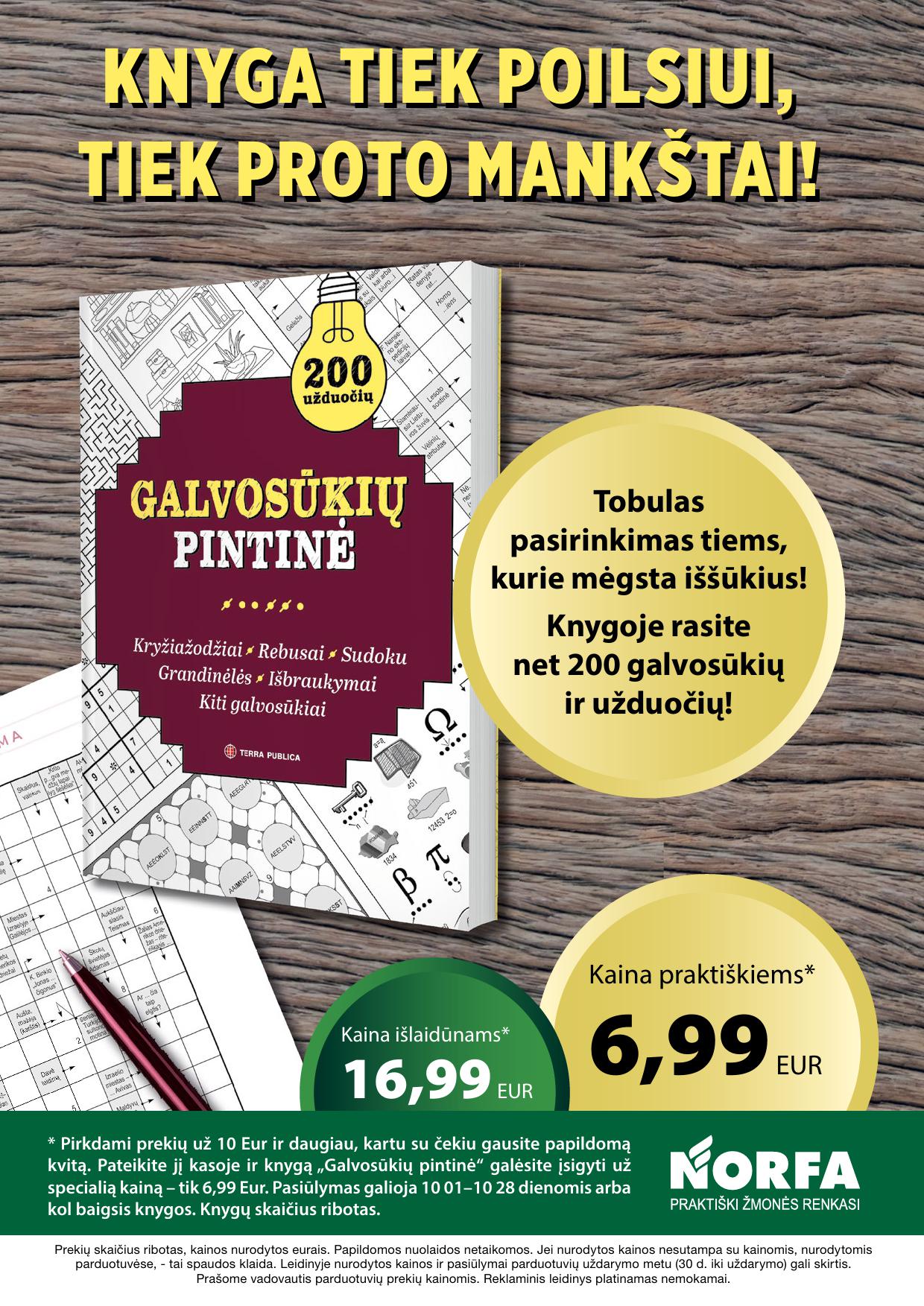 Naujausias NORFA kaininis katalogas 2026.10.01 - 2026.10.14