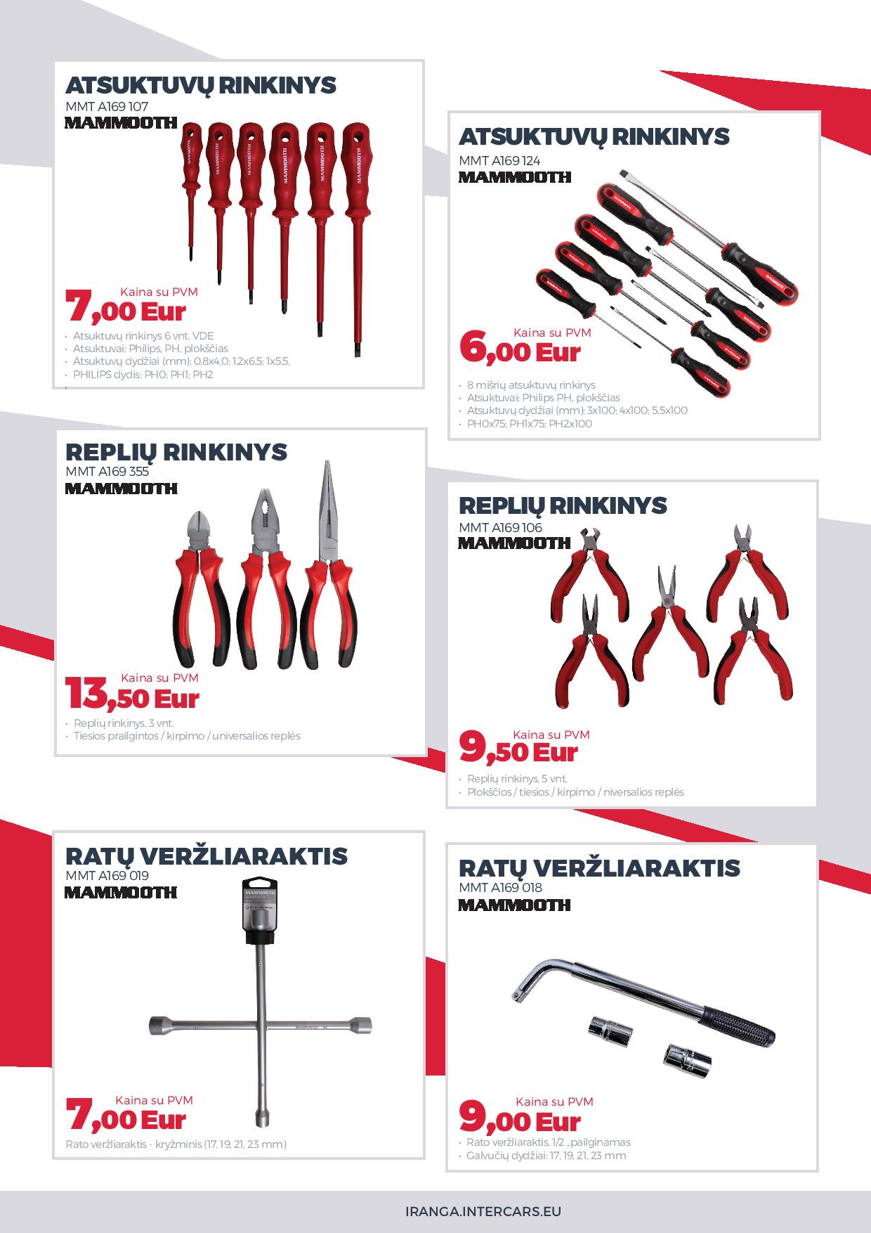 INTER CARS įrankių asortimento katalogas
