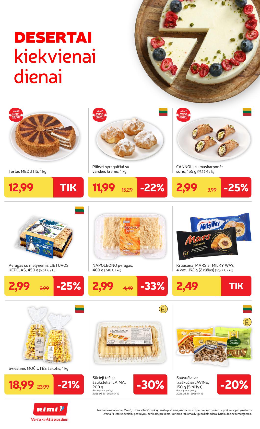 Naujausias RIMI kaininis katalogas 2026.03.31 - 2026.04.06