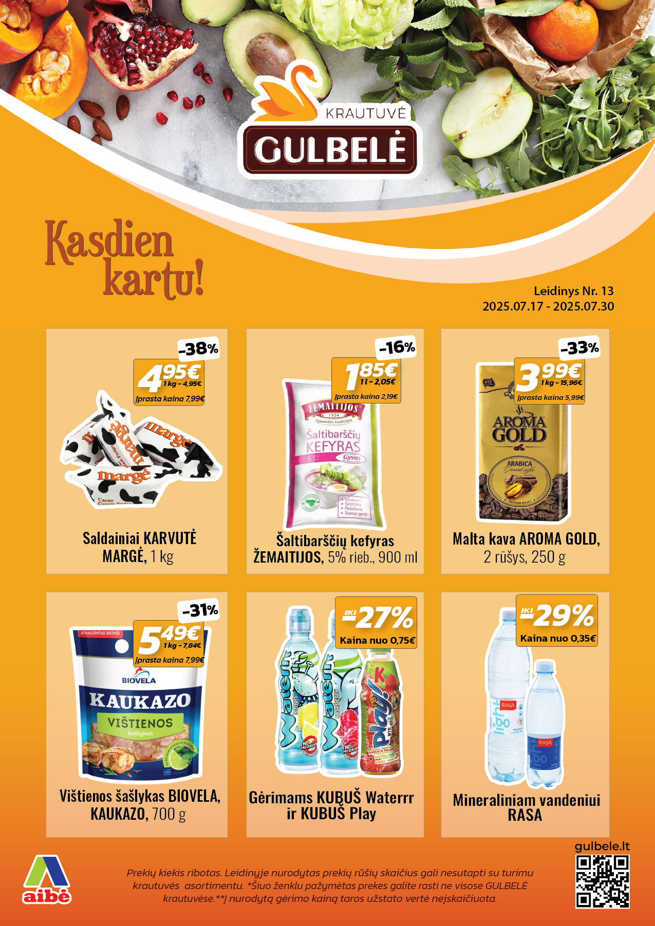 GULBELĖ akcijų ir nuolaidų leidinys Nr.13 2025.07.17 - 2025.07.30