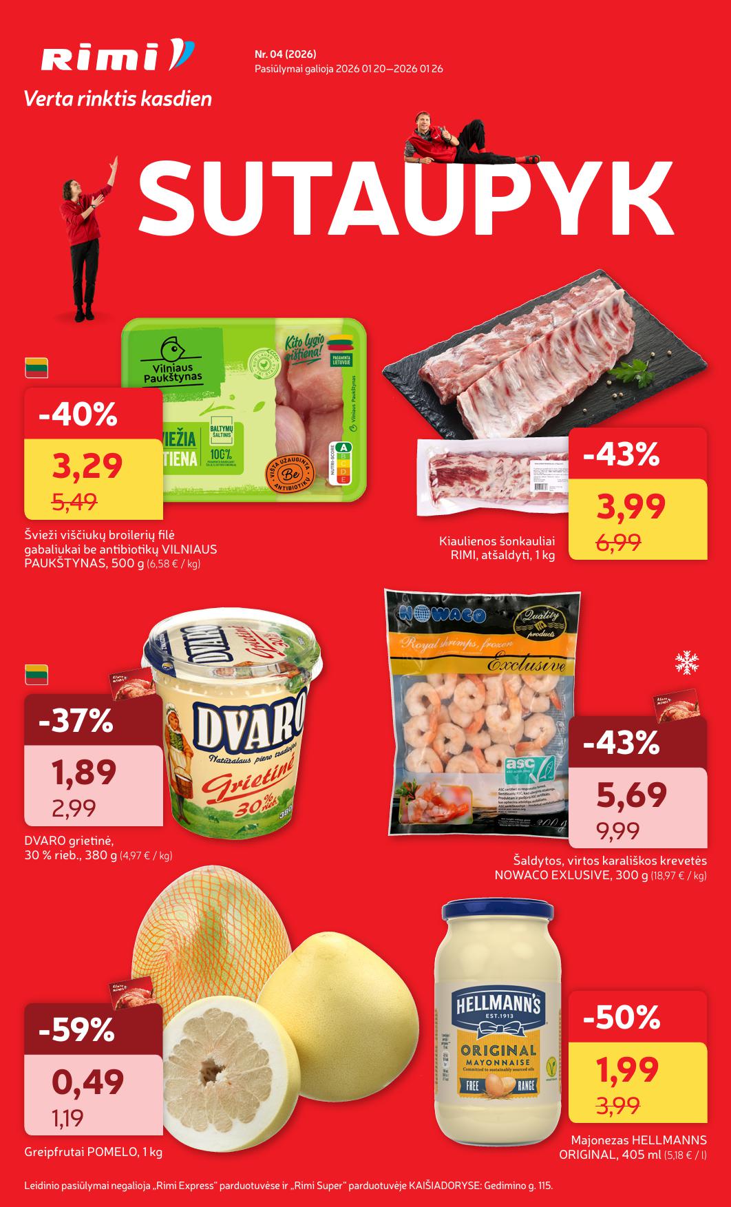 Naujausias RIMI kaininis katalogas 2026.01.20 - 2026.01.26