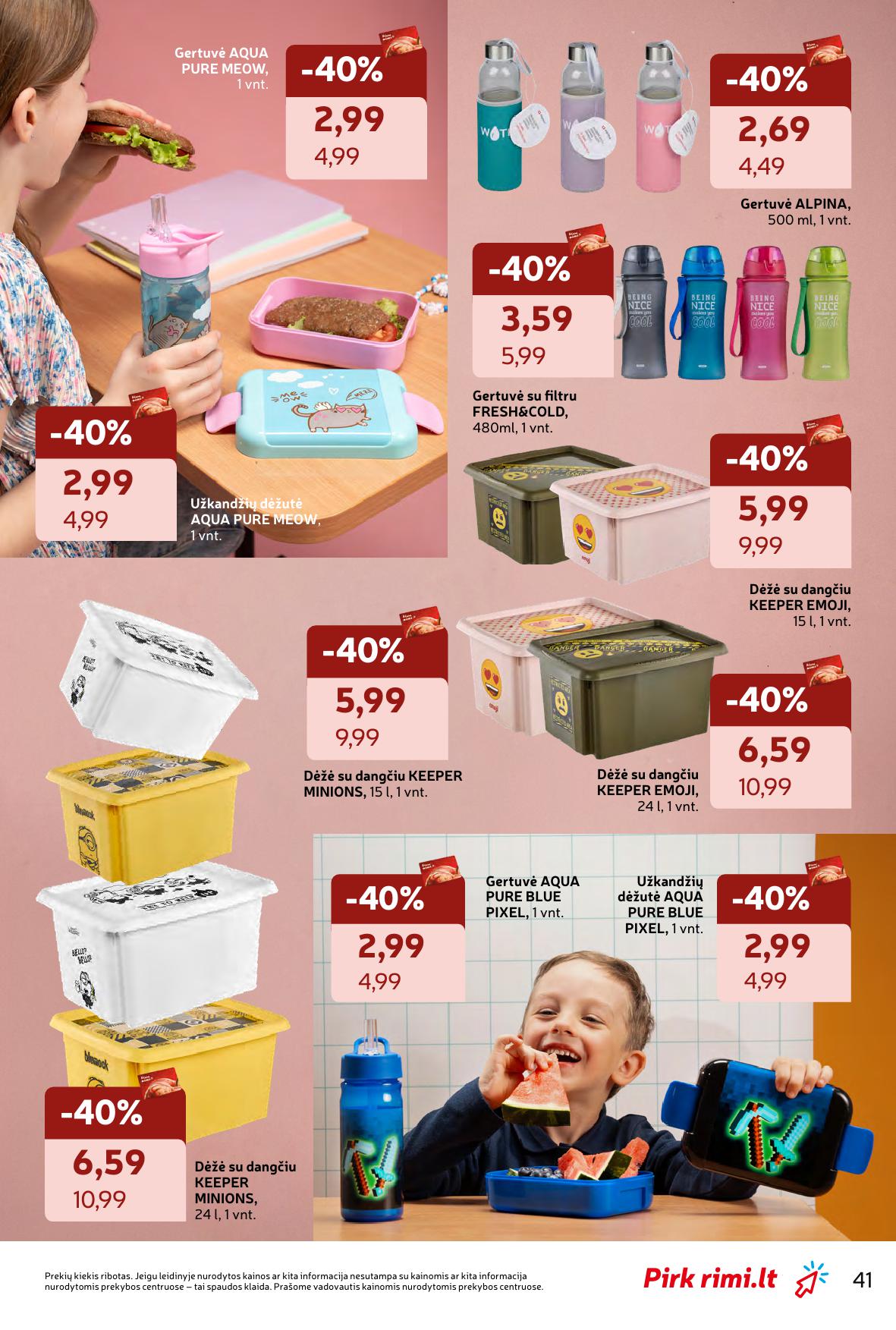 RIMI mokyklinių prekių katalogas "Atgal į mokyklą"
