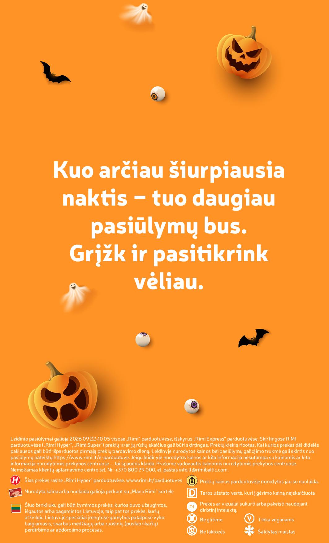 RIMI Hellovyno asortimento katalogas "Pokštas ar saldainis" 2026.09.22 - 2025.10.05