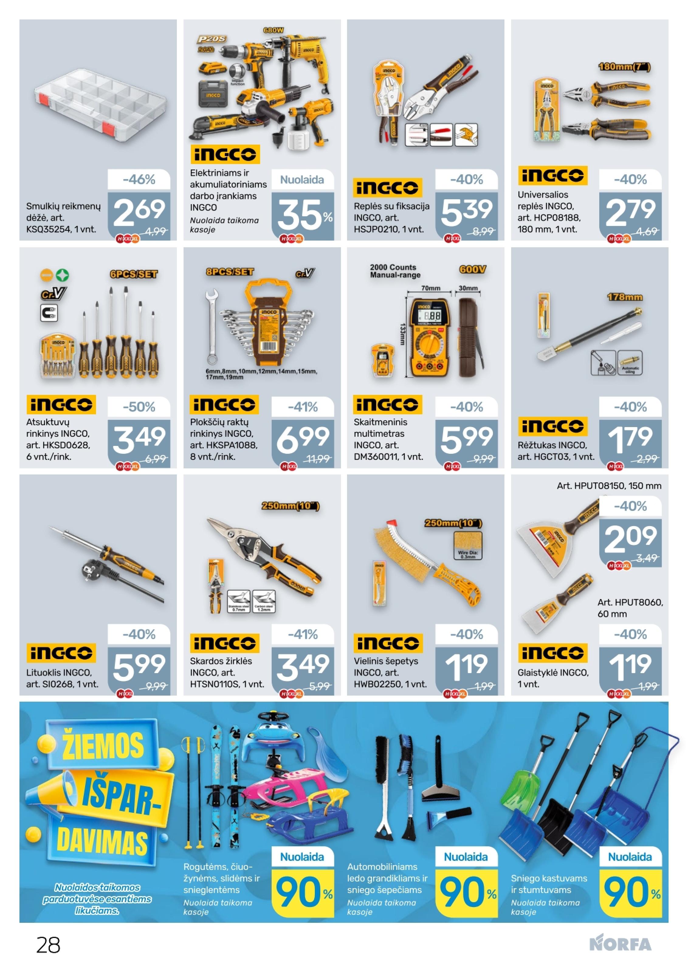 Naujausias NORFA kaininis katalogas 2026.03.19 - 2026.04.01