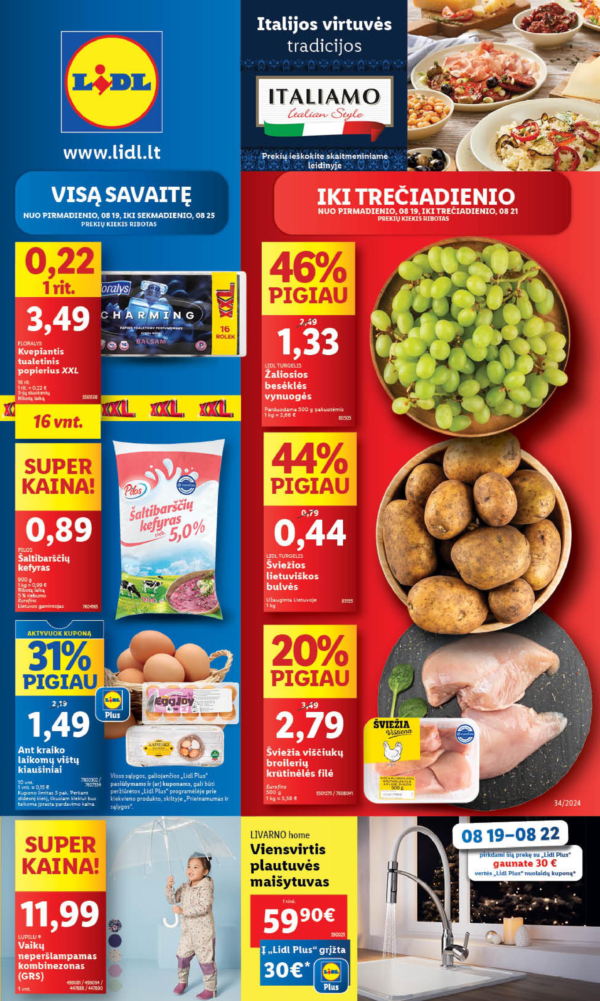 Naujausias LIDL kaininis katalogas 2024.08.19 - 2024.08.25