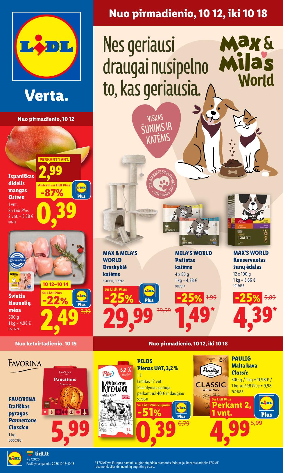 Naujausias LIDL kaininis katalogas 2026.10.12 - 2026.10.18