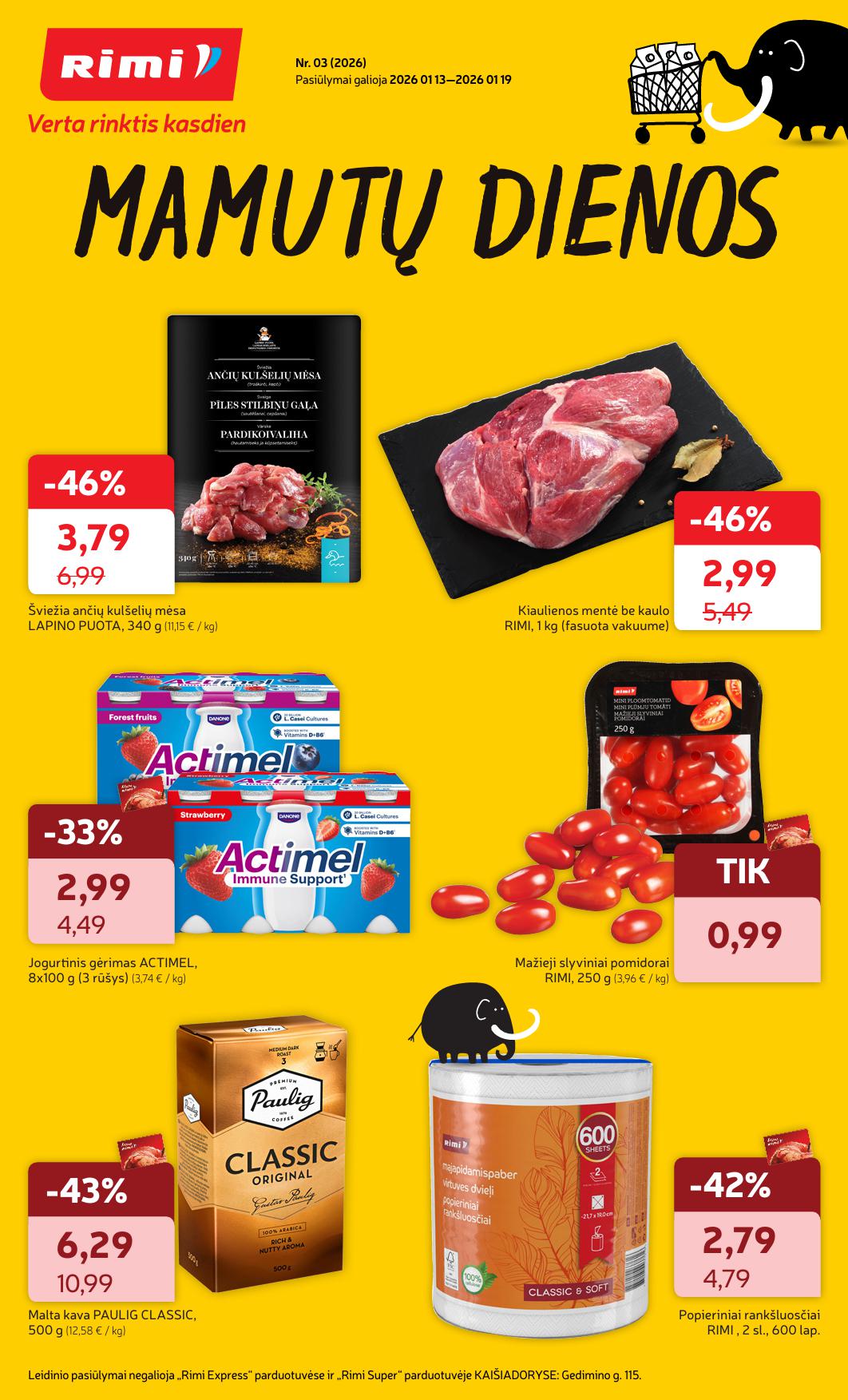 Naujausias RIMI kaininis katalogas 2026.01.13 - 2026.01.19