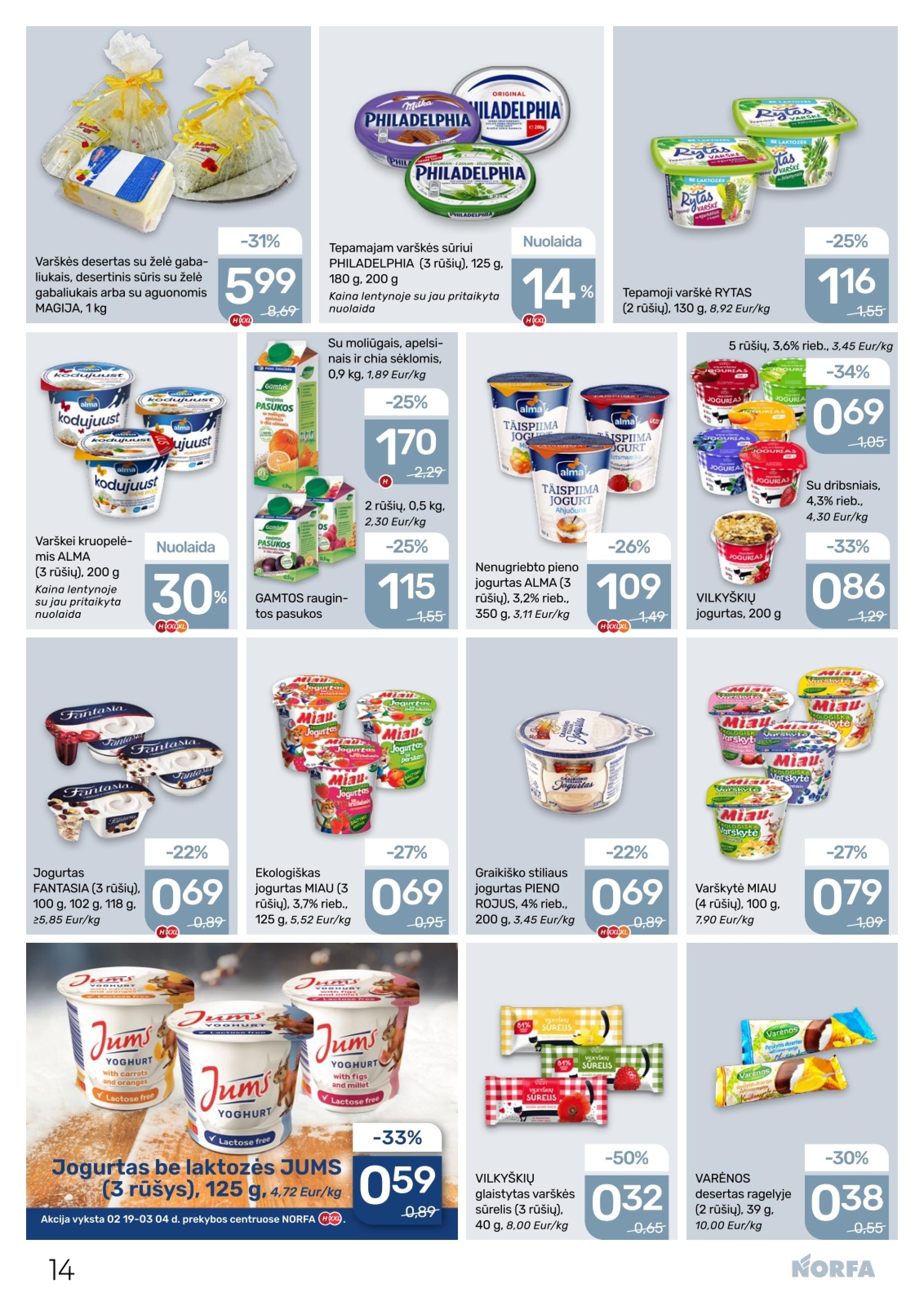 Naujausias NORFA kaininis katalogas 2026.02.19 - 2026.03.04