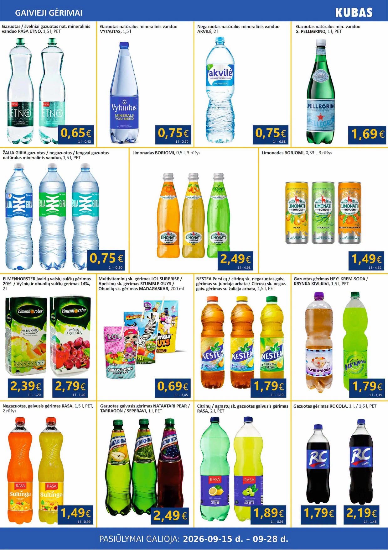 KUBAS akcijų ir nuolaidų leidinys 2026.09.15 - 2026.09.28