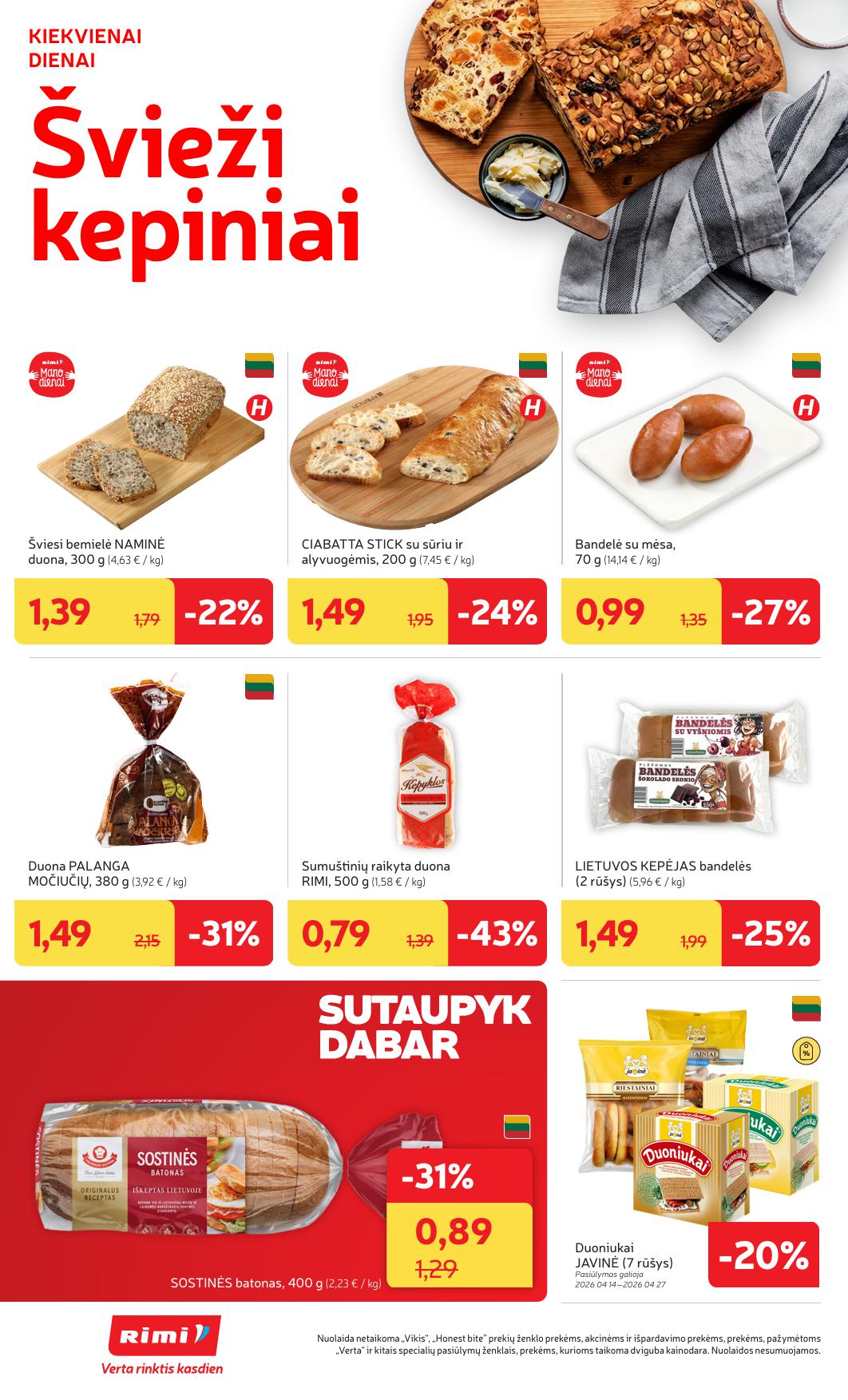 Naujausias RIMI kaininis katalogas 2026.04.21 - 2026.04.27