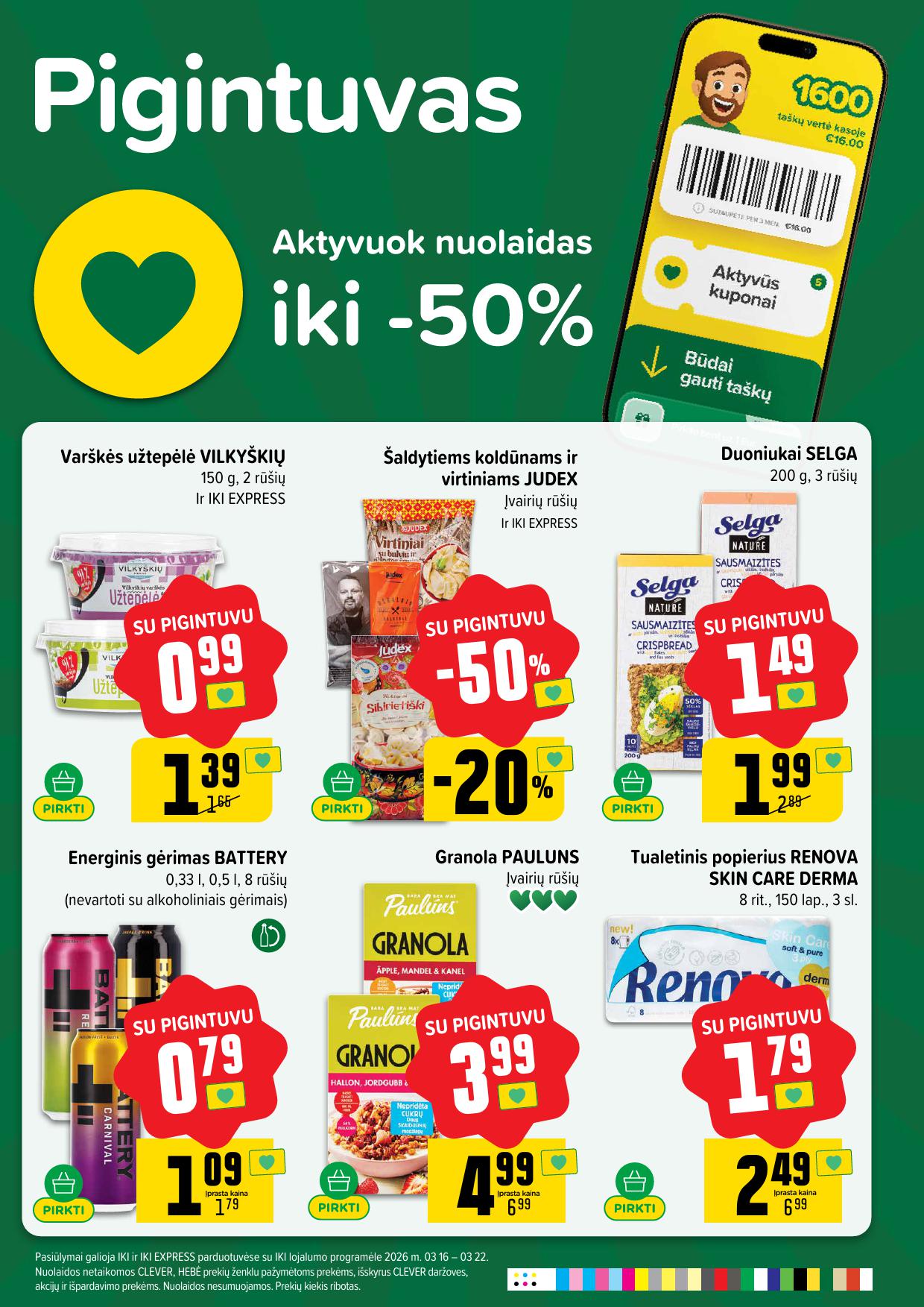 Naujausias IKI kaininis katalogas 2026.03.16 - 2026.03.22