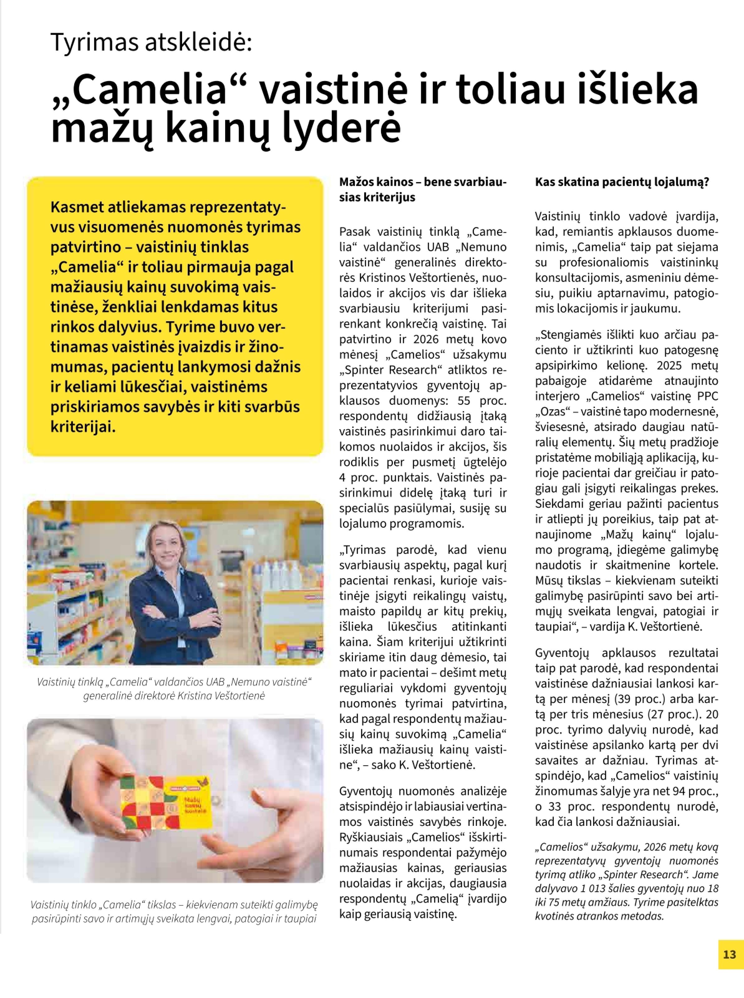CAMELIA vaistinės akcijų leidinys 2026.05.01 - 2026.05.31