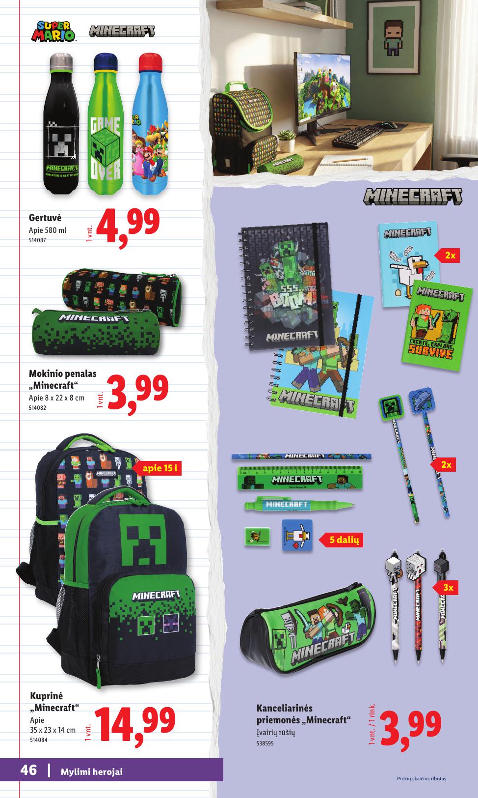 LIDL mokyklinių prekių katalogas "Atgal į mokyklą"