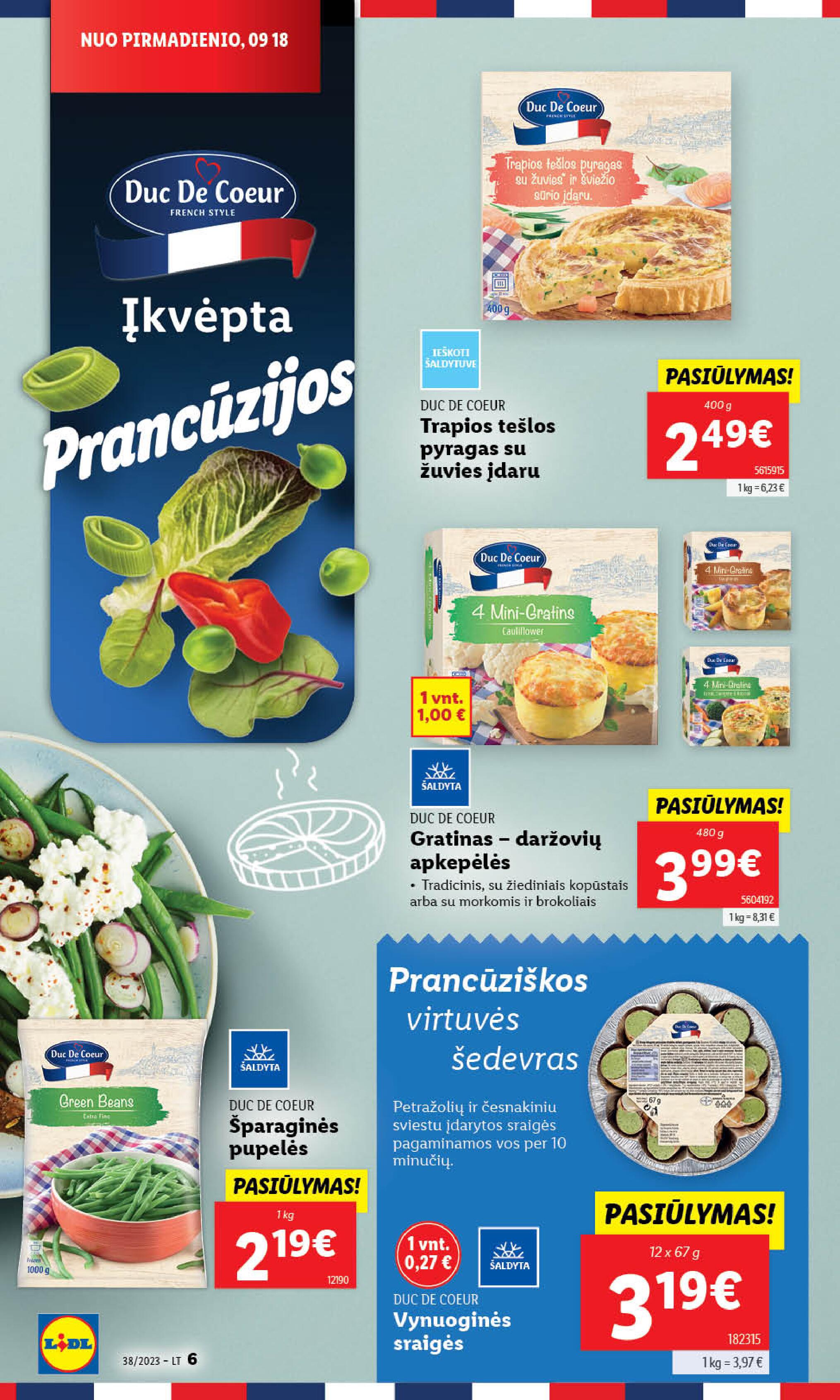 LIDL PRANCŪZIŠKO STILIAUS PRODUKTAI savaitė "DUC DE COEUR" nuo 2023.09.18