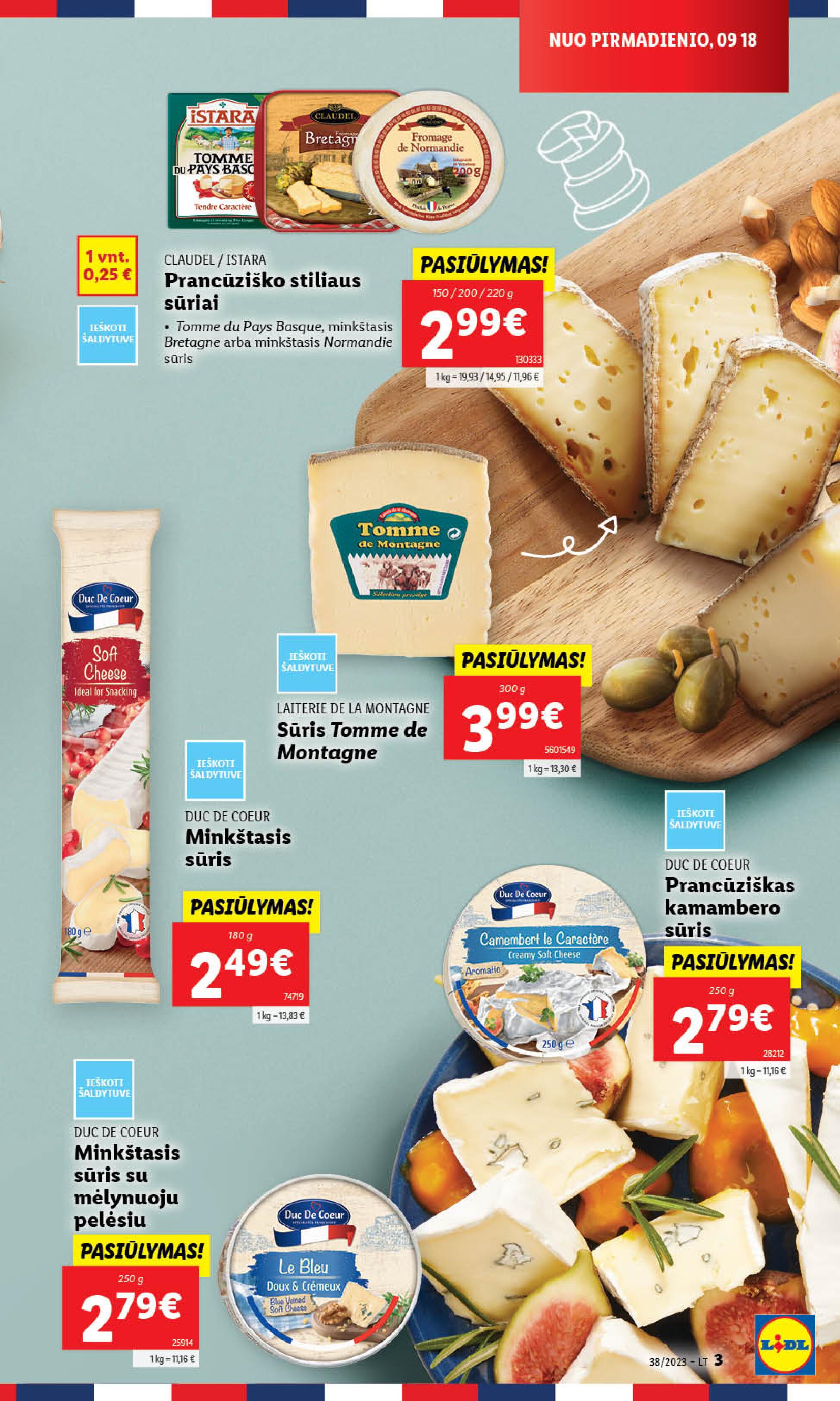 LIDL PRANCŪZIŠKO STILIAUS PRODUKTAI savaitė "DUC DE COEUR" nuo 2023.09.18