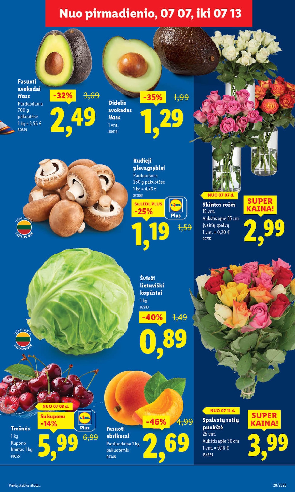 LIDL maisto prekių leidinukas nuo ketvirtadienio 2025.07.10 iki 2025.07.13