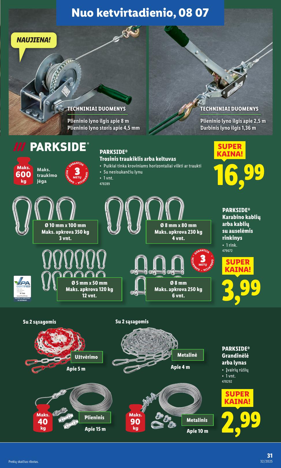 LIDL ne maisto prekių leidinys 2025.08.04 - 2025.08.10