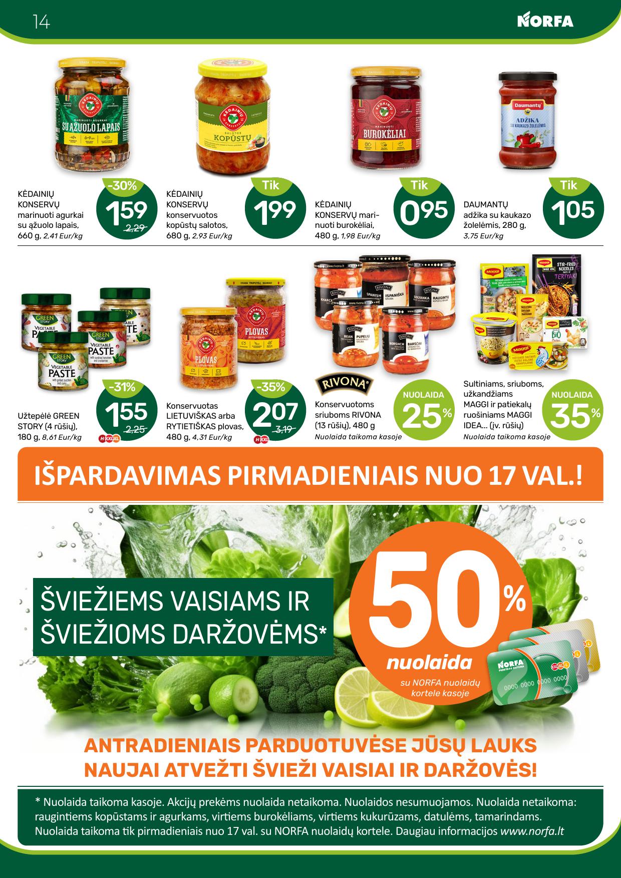 Naujausias NORFA kaininis katalogas 2025.05.15 - 2025.05.28