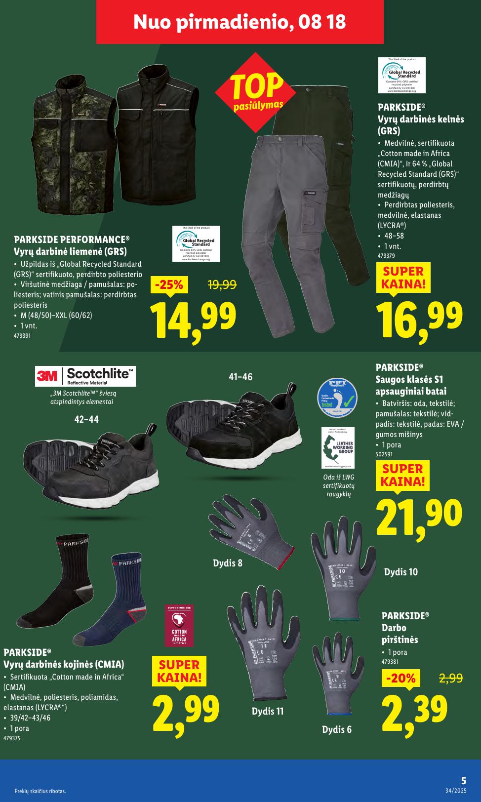 LIDL ne maisto prekių leidinys 2025.08.18 - 2025.08.24