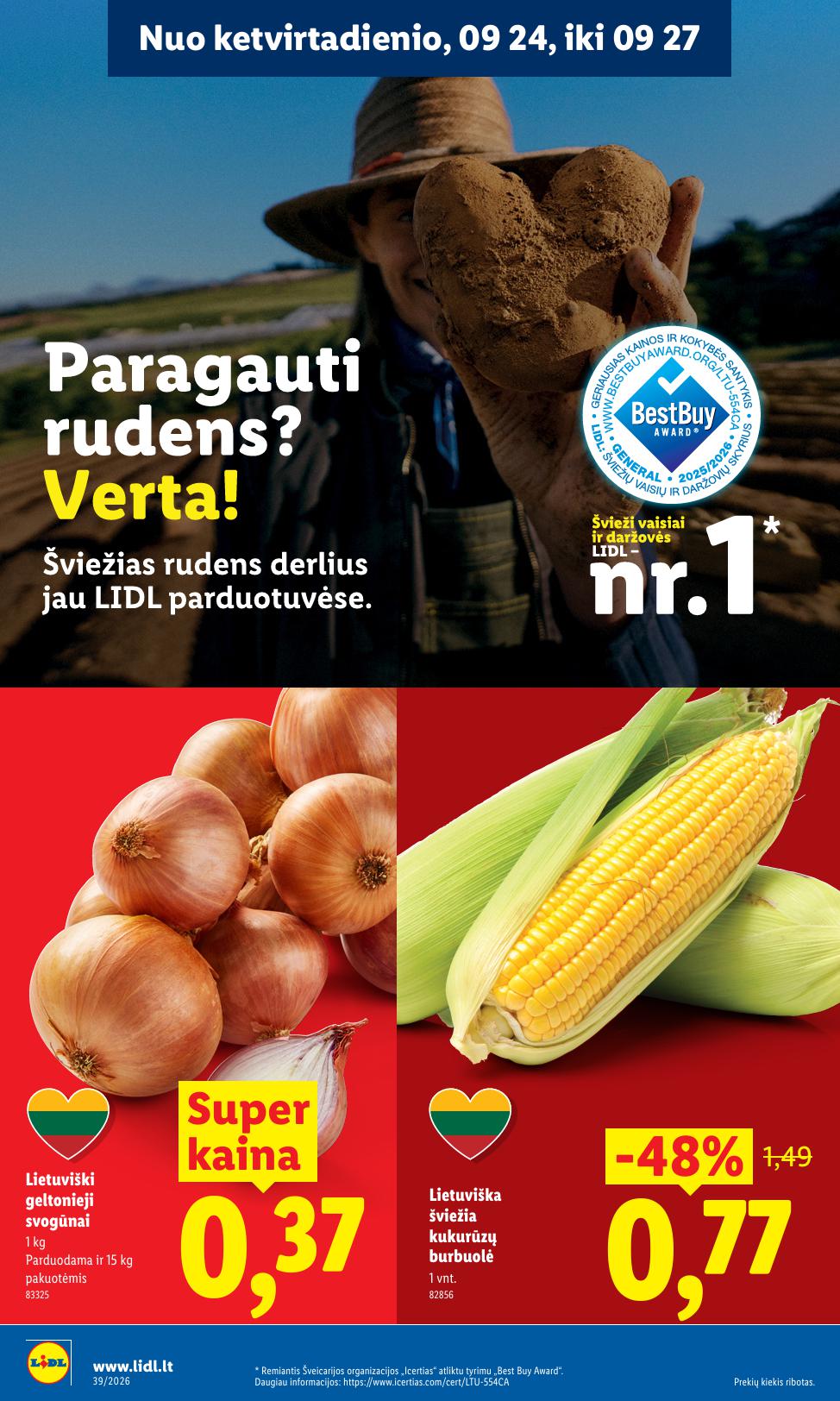 Naujausias LIDL kaininis katalogas 2026.09.21 - 2026.09.27