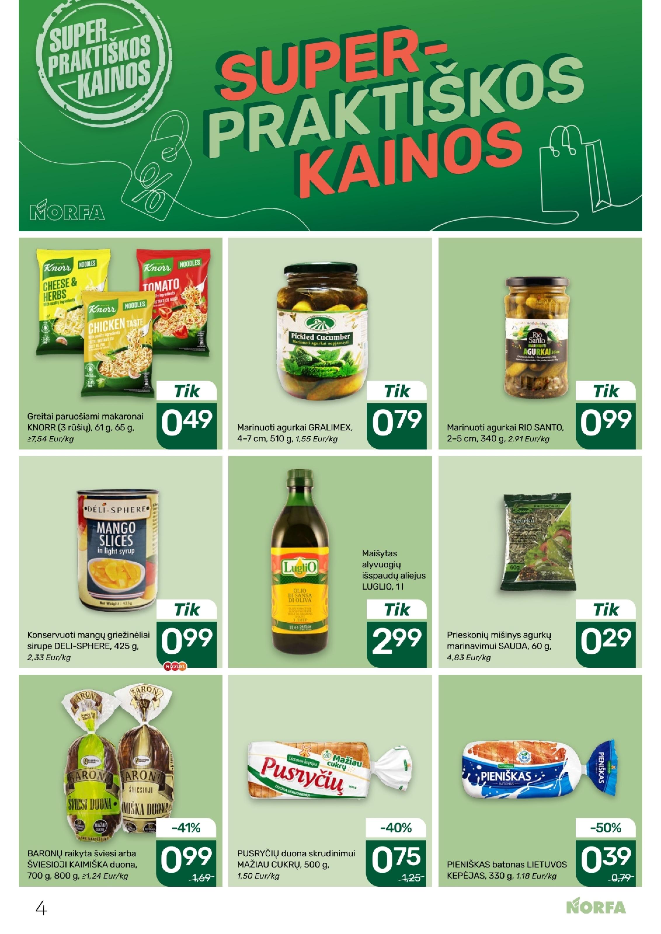 Naujausias NORFA kaininis katalogas 2026.06.25 - 2026.07.08