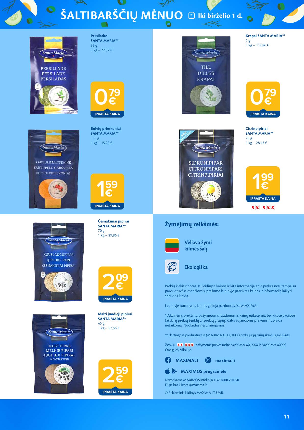 MAXIMA katalogas "ŠALTIBARŠČIŲ MĖNUO" 2026.04.21 - 2026.06.01