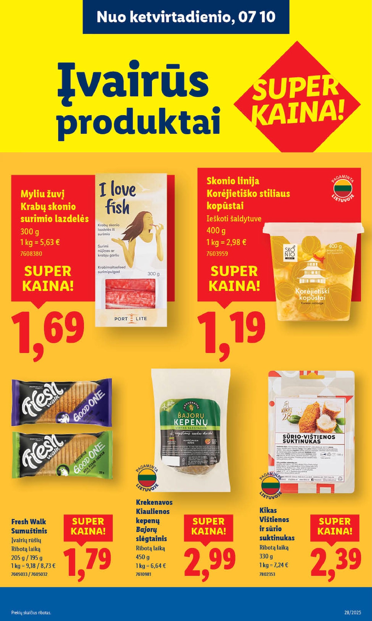 LIDL maisto prekių leidinukas nuo ketvirtadienio 2025.07.10 iki 2025.07.13