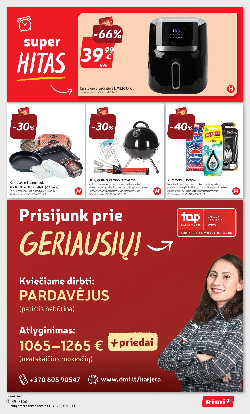 RIMI akcijų ir nuoalidų leidinys Nr.17 nuo 2025.04.22 iki 2025.04.28