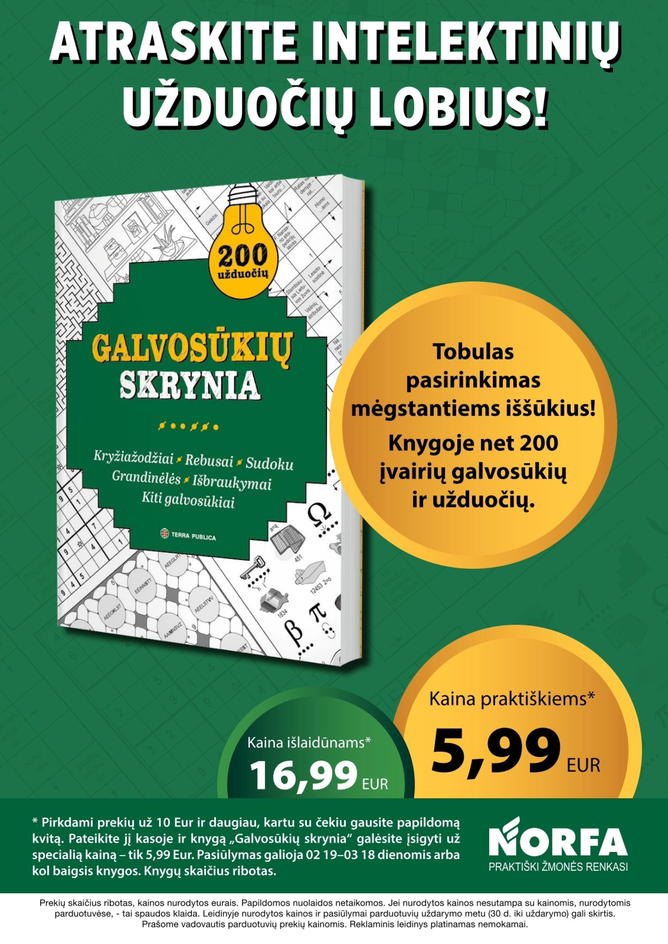 Naujausias NORFA kaininis katalogas 2026.02.19 - 2026.03.04