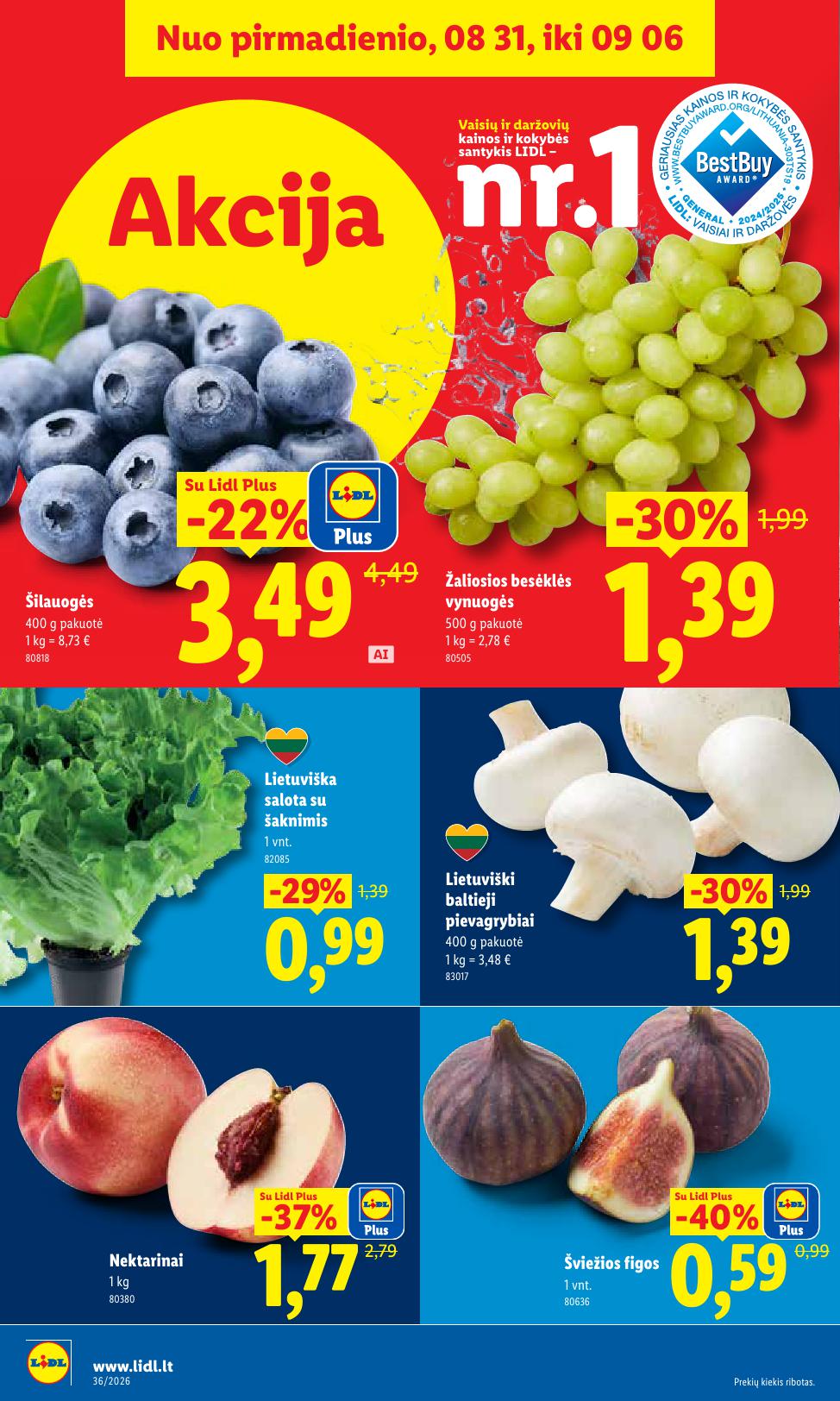 LIDL akcijų ir nuolaidų leidinys 2026.08.31 - 2026.09.06