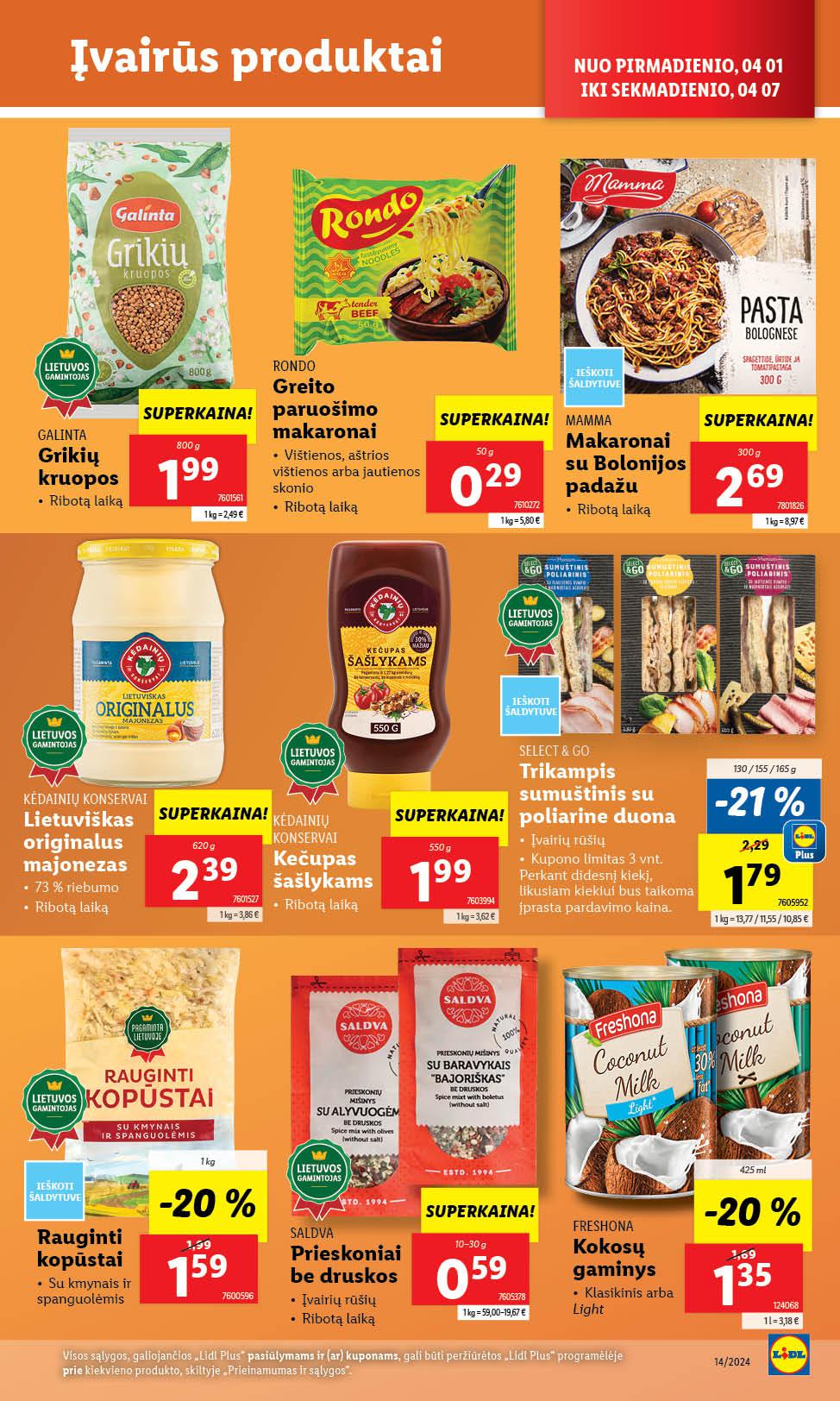 Naujausias LIDL kaininis katalogas 2024.04.01 - 2024.04.07
