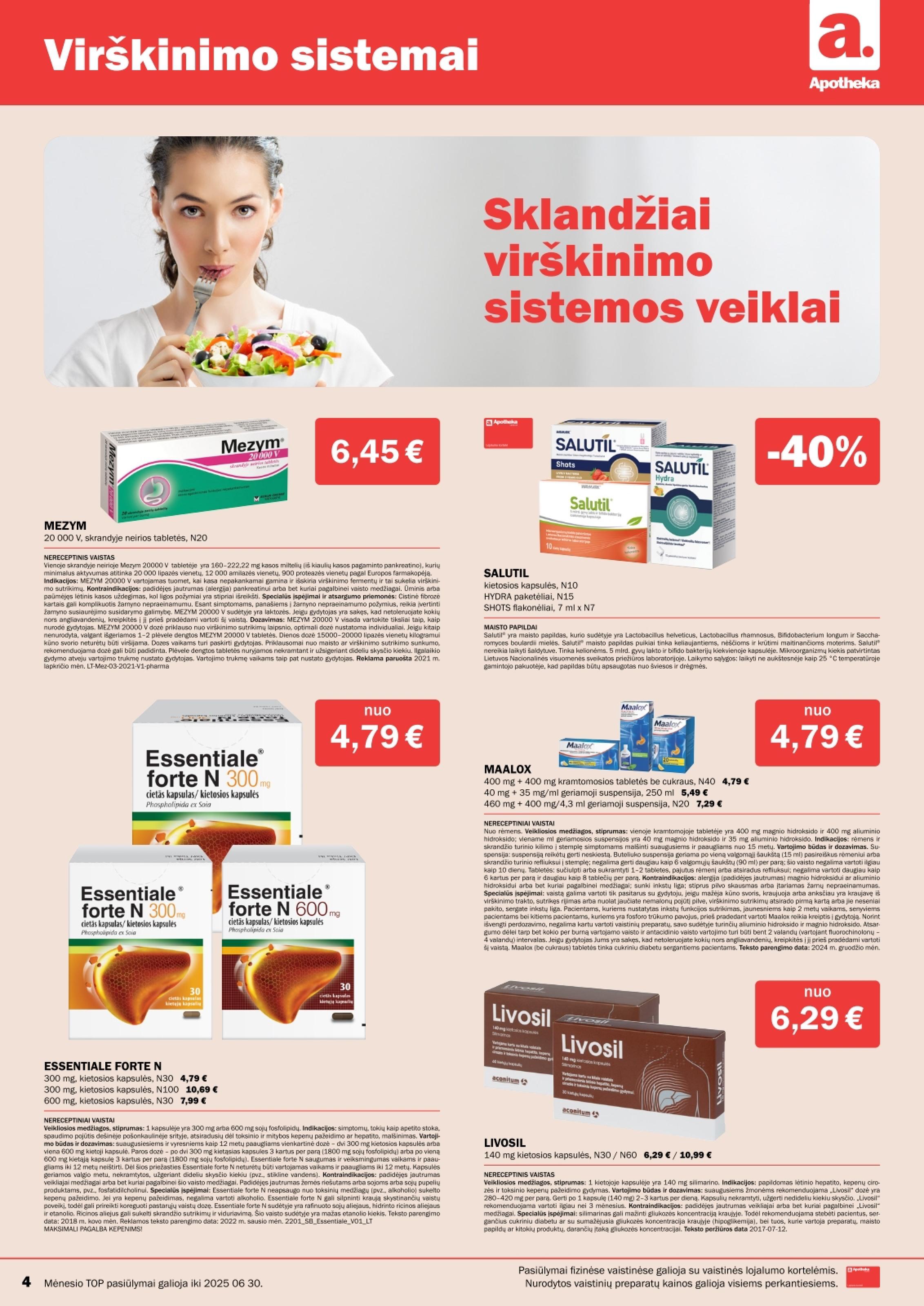 APOTHEKA vaistinės akcijų ir nuolaidų leidinys 2025.06.01 - 2025.06.30