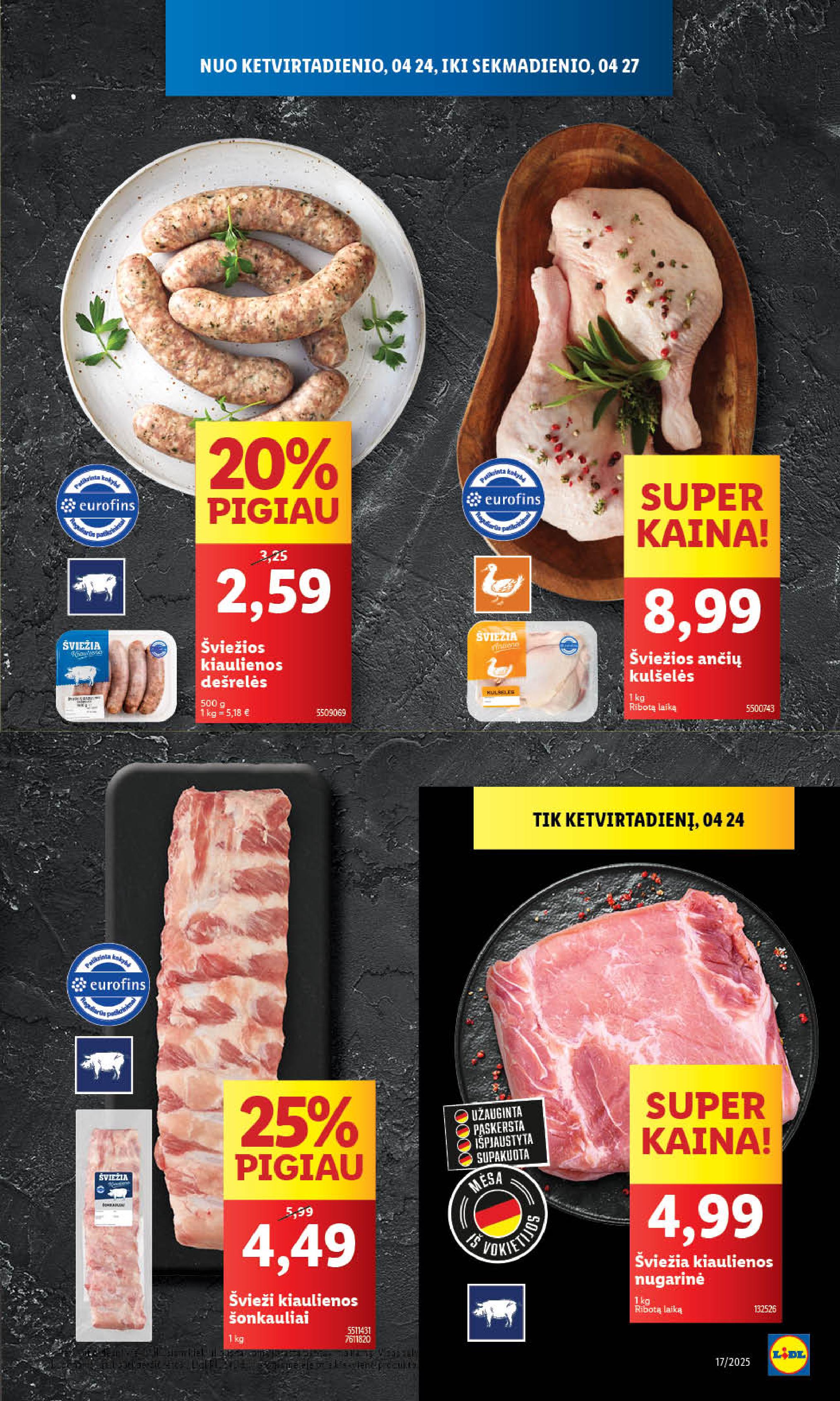 LIDL akcijų ir nuolaidų leidinys 2025.04.21 - 2025.04.27
