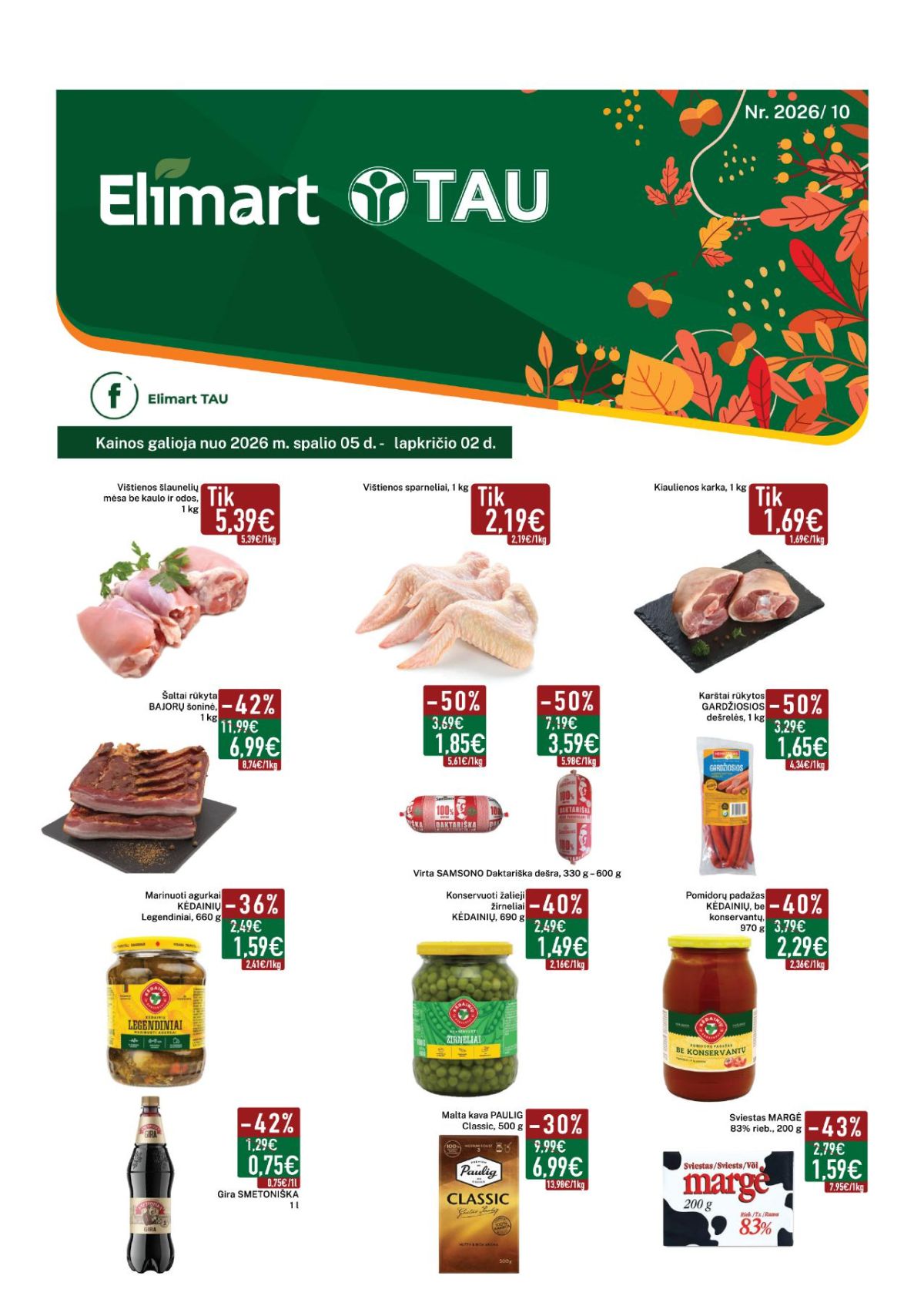ELIMART TAU akcijų ir nuolaidų leidinys 2026.10.05 - 2026.11.02